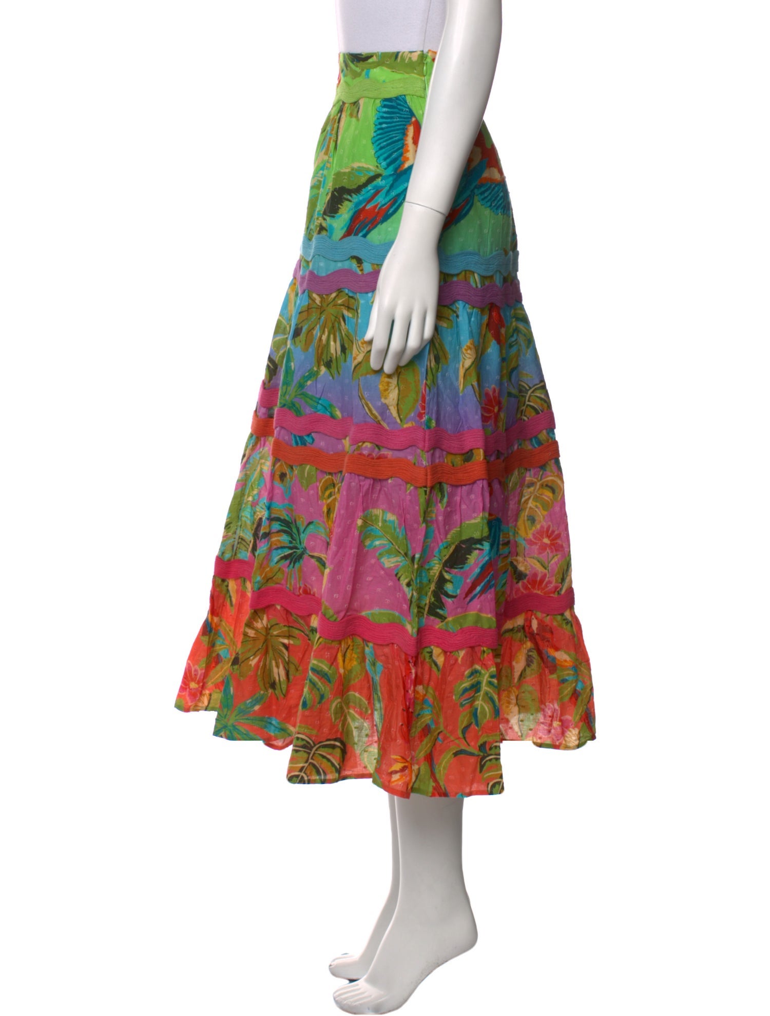 Farm Rio Floral Print Midi Length Skirt w/ Tags