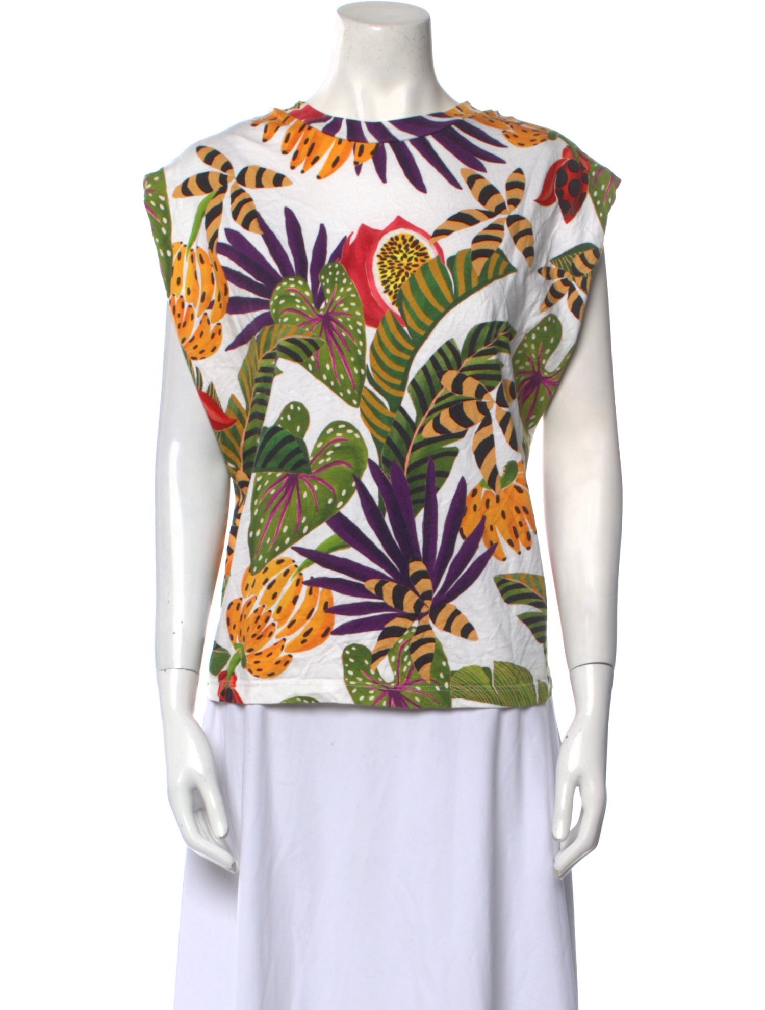 Farm Rio Printed Crew Neck Top