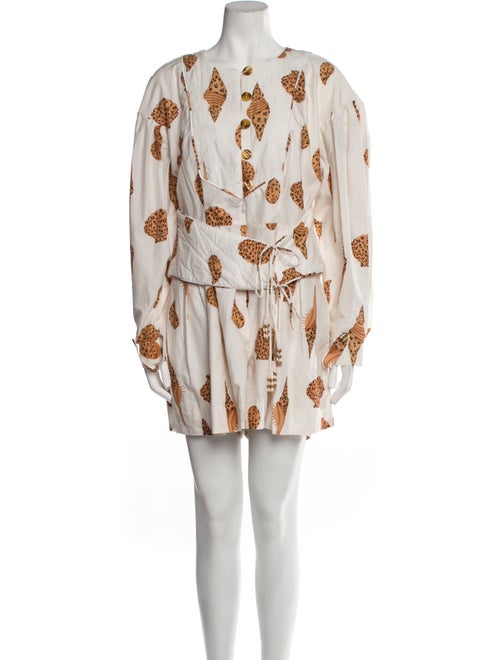 Farm Rio Printed Crew Neck Romper