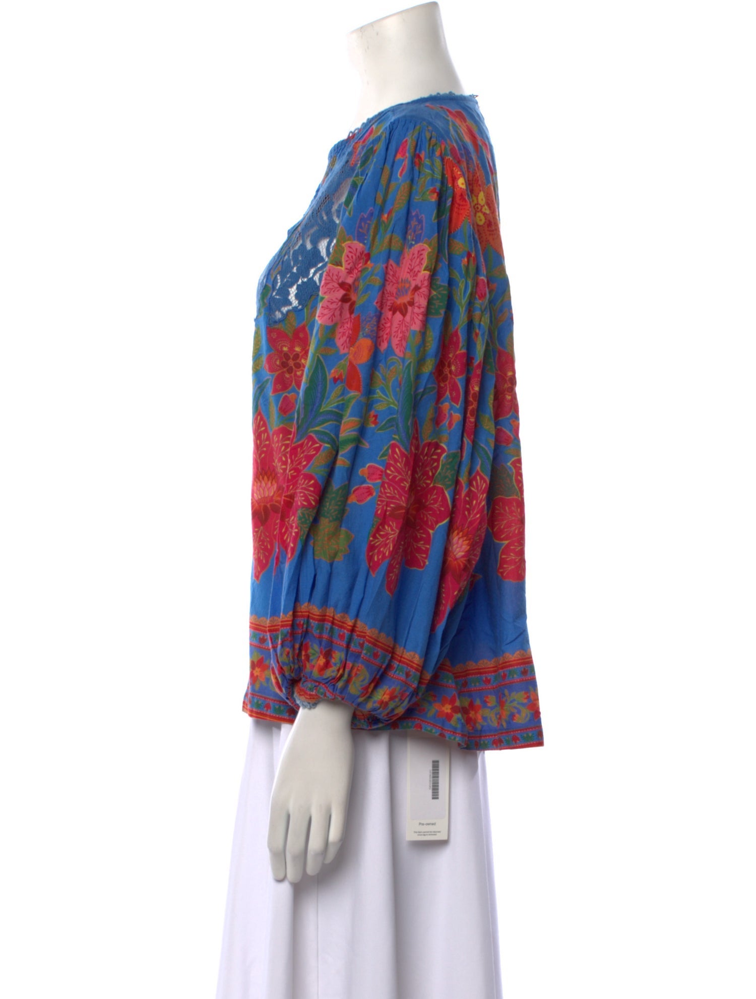 Farm Rio Printed Bateau Neckline Blouse