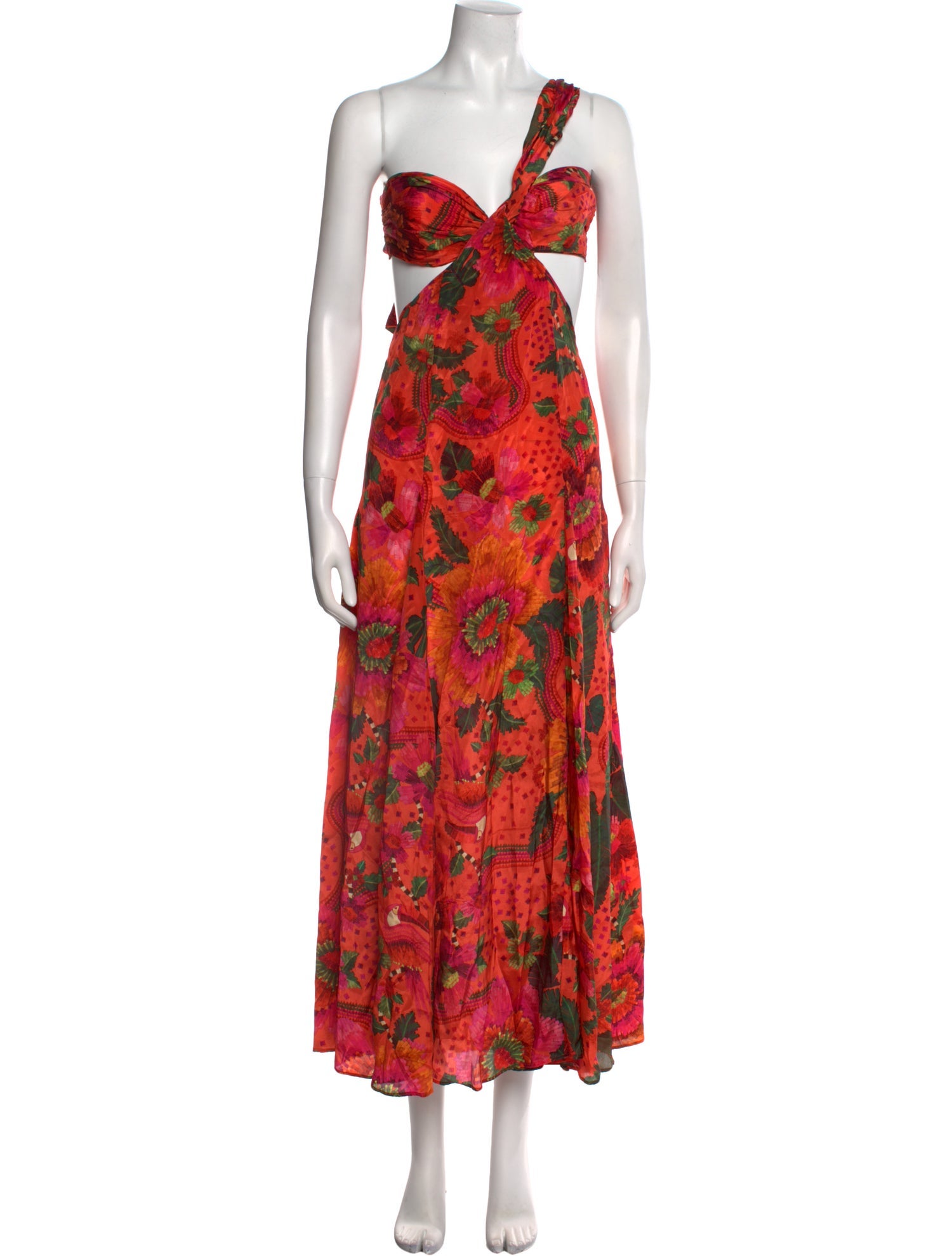 Farm Rio Floral Print Midi Length Dress