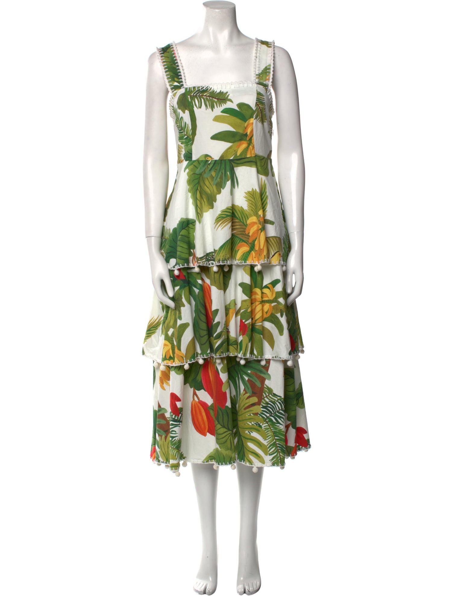 Farm Rio Floral Print Midi Length Dress