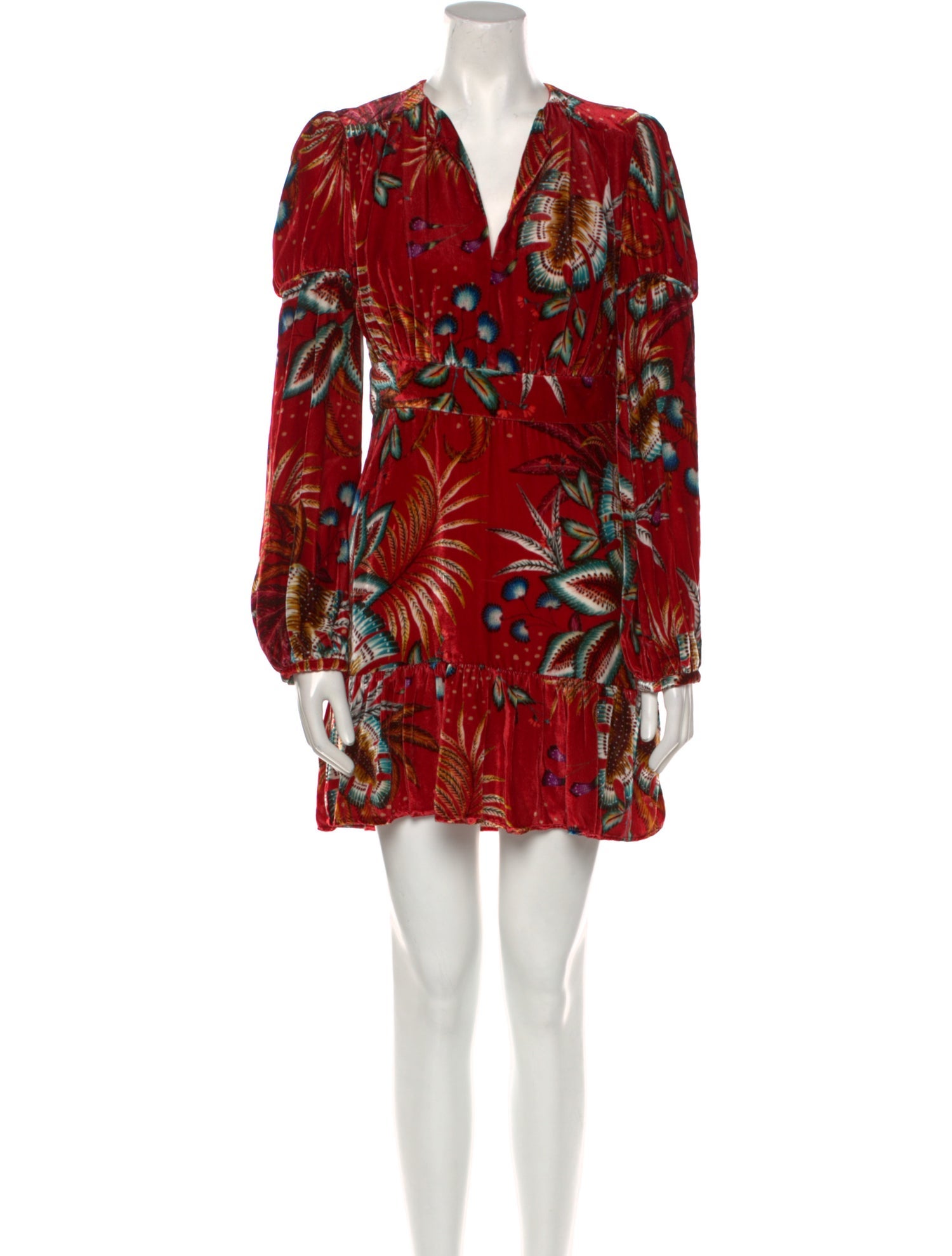 Farm Rio Velvet Mini Dress - Red Dresses, Clothing - WFARM70145 | The  RealReal