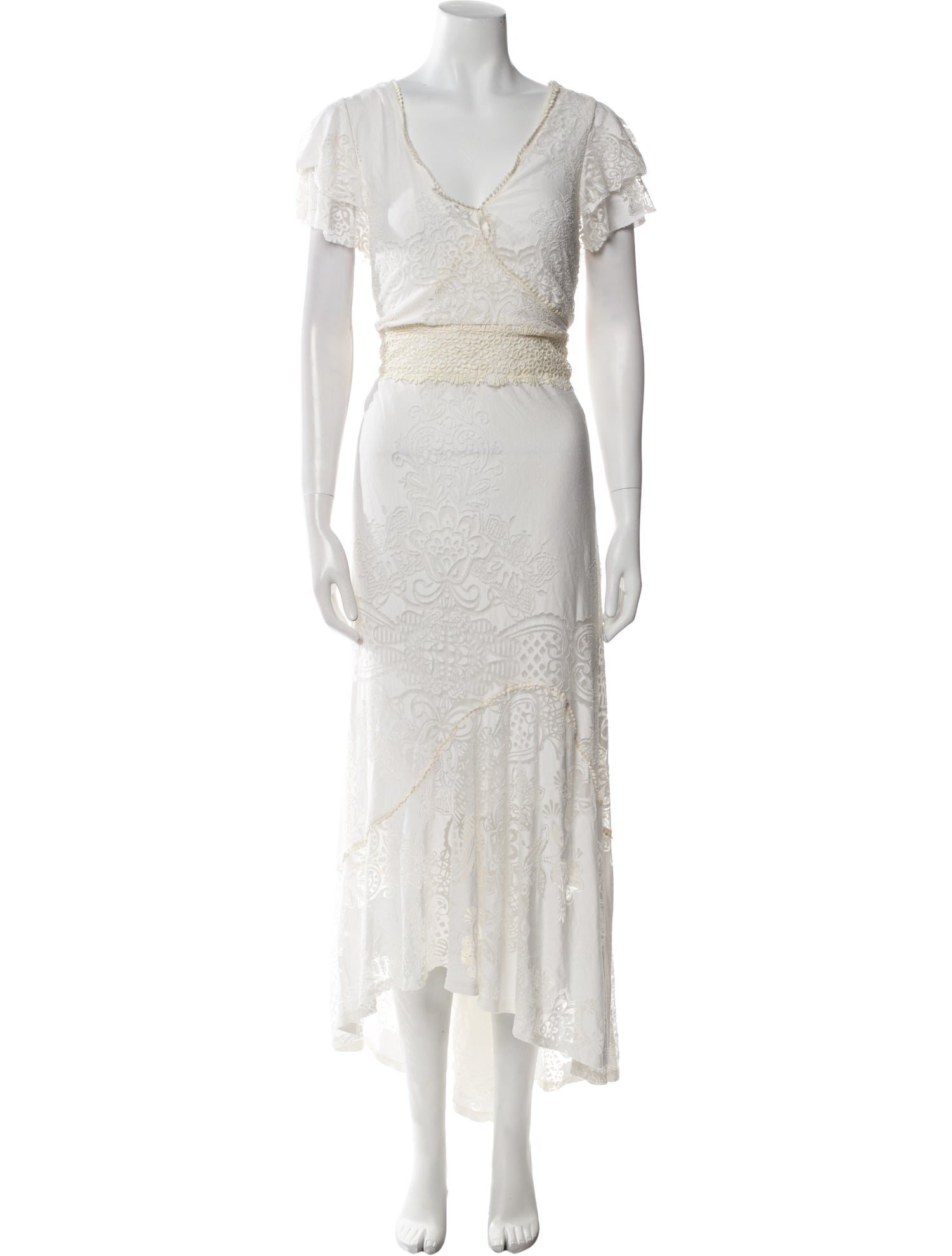 Farm Rio Lace Pattern Long Dress