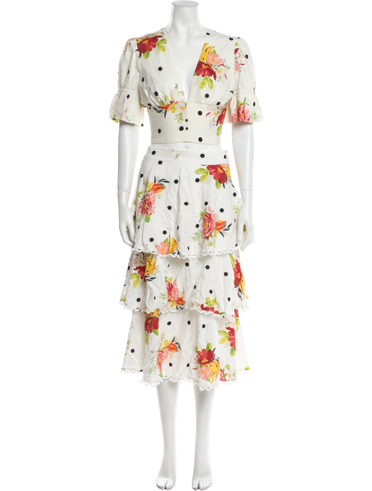 Farm Rio Linen Patterned Skirt Set