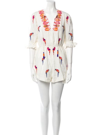 Farm Rio Linen Patterned Romper