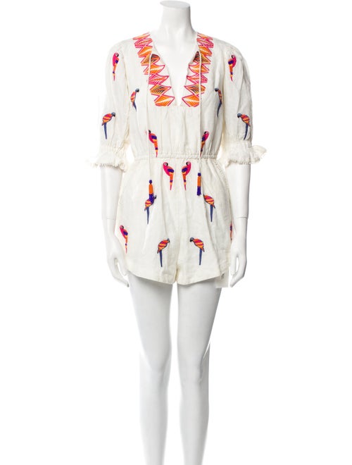 Farm Rio Linen Patterned Romper