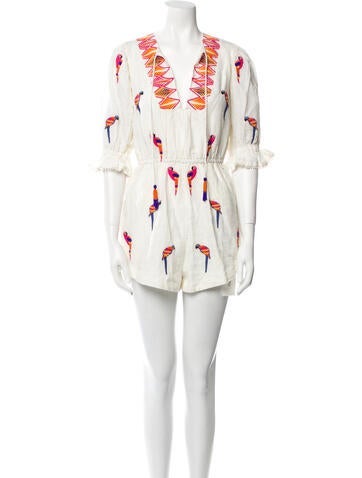 Farm Rio Jumpsuits and Rompers Linen Patterned Romper XS