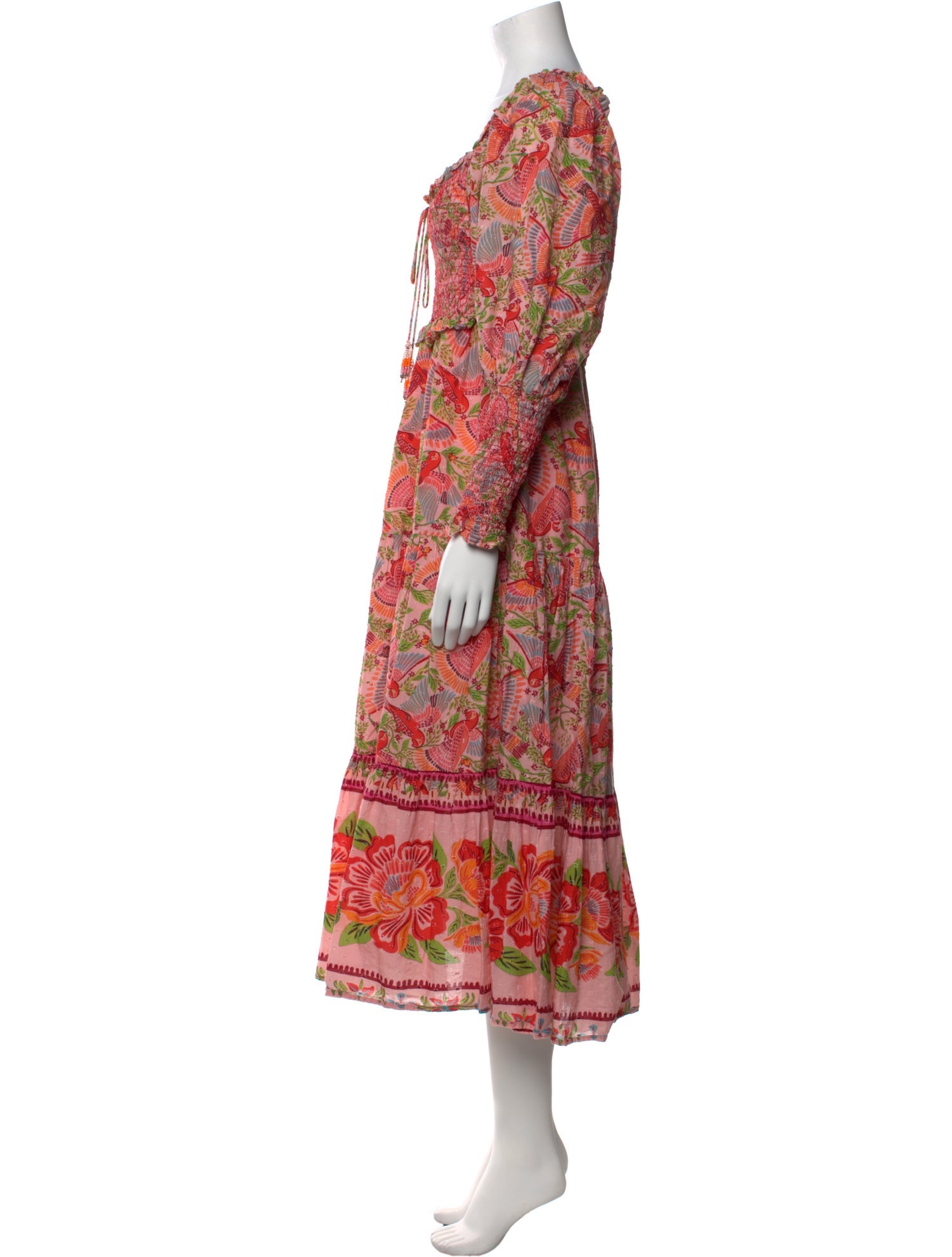 Farm Rio Floral Print Midi Length Dress