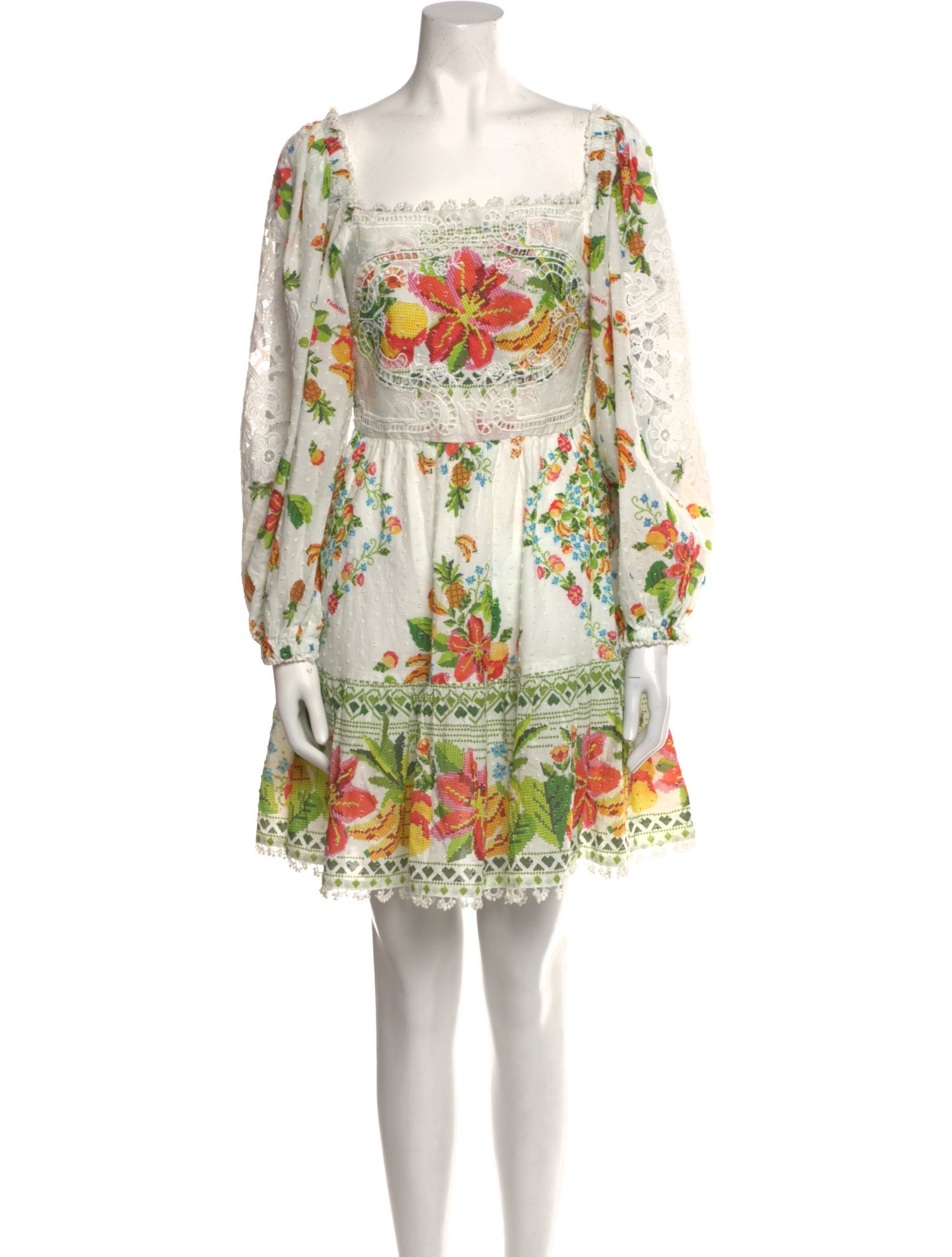 Farm Rio Floral Print Mini Dress