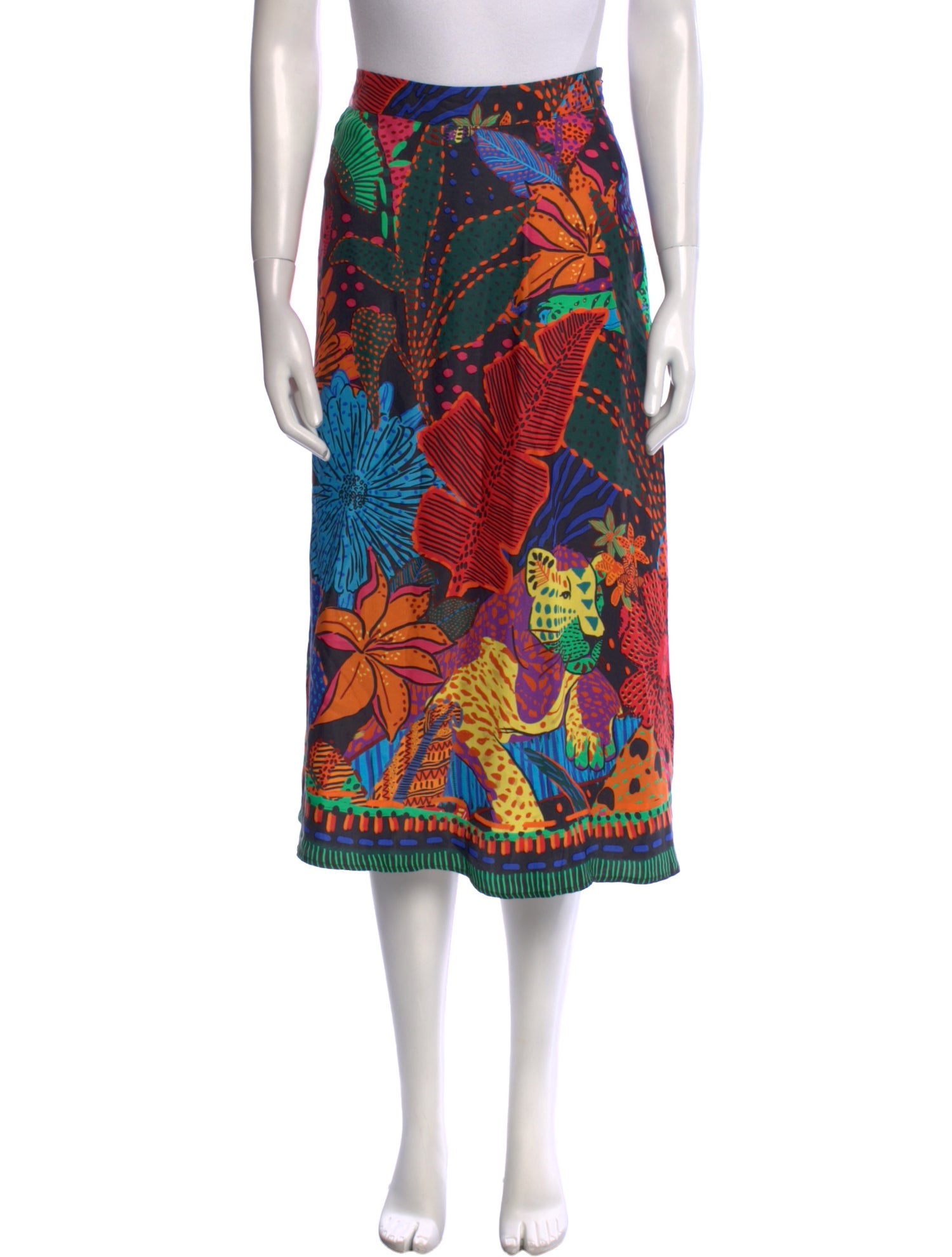 Farm Rio Floral Print Midi Length Skirt