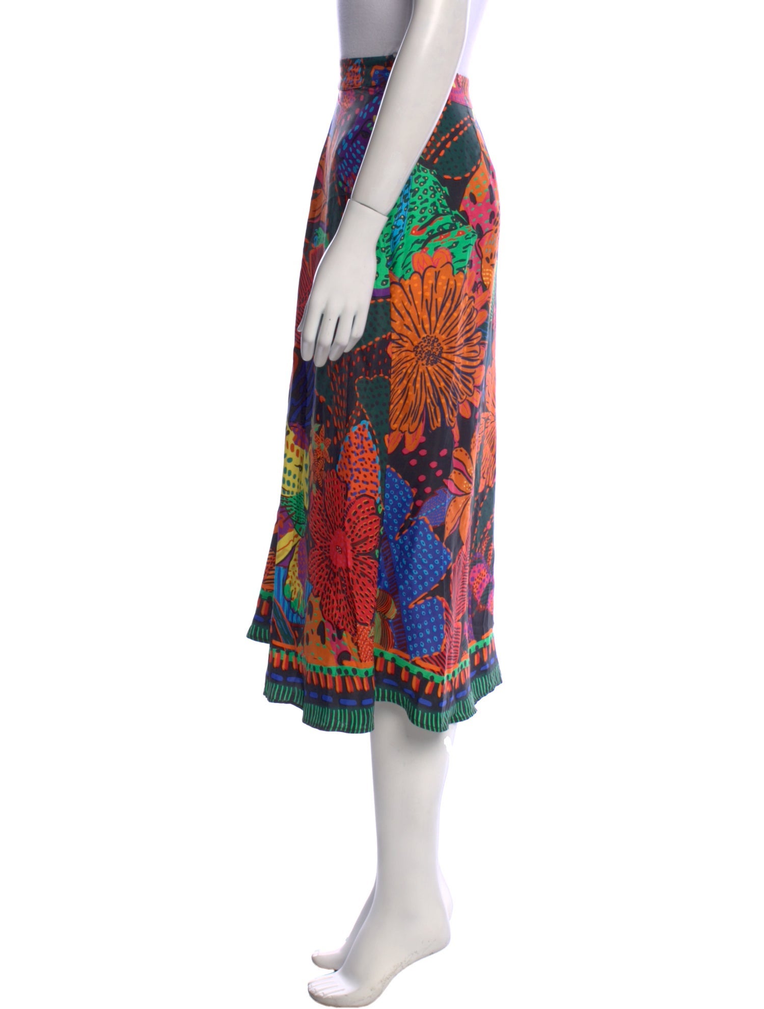 Farm Rio Floral Print Midi Length Skirt