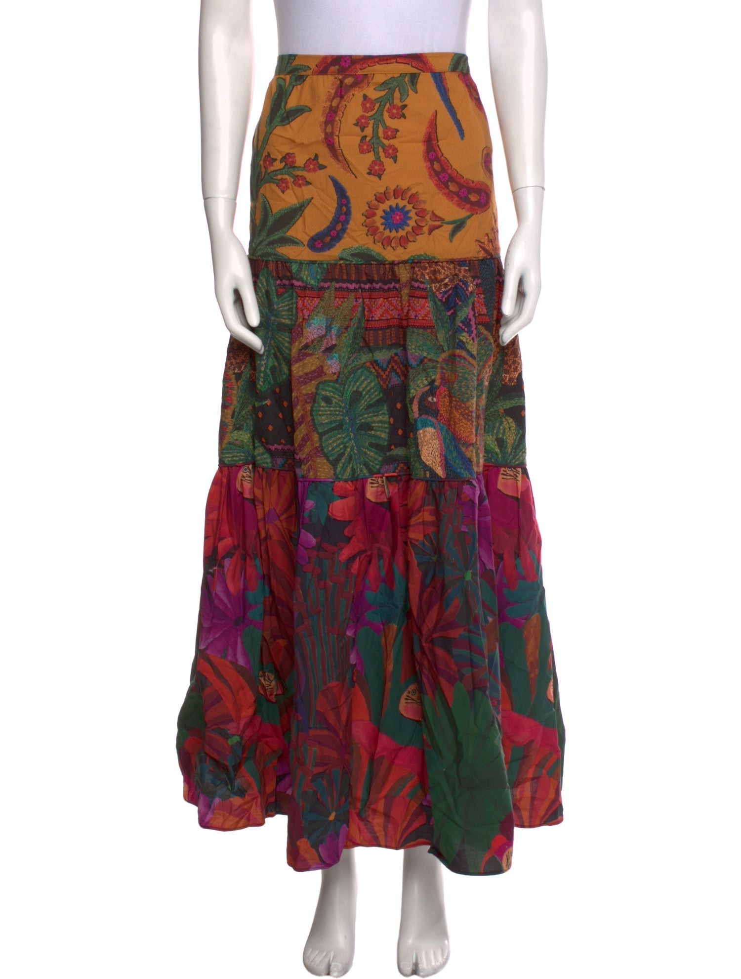 Farm Rio Floral Print Midi Length Skirt