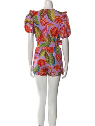 Farm Rio Floral Print V-Neck Romper