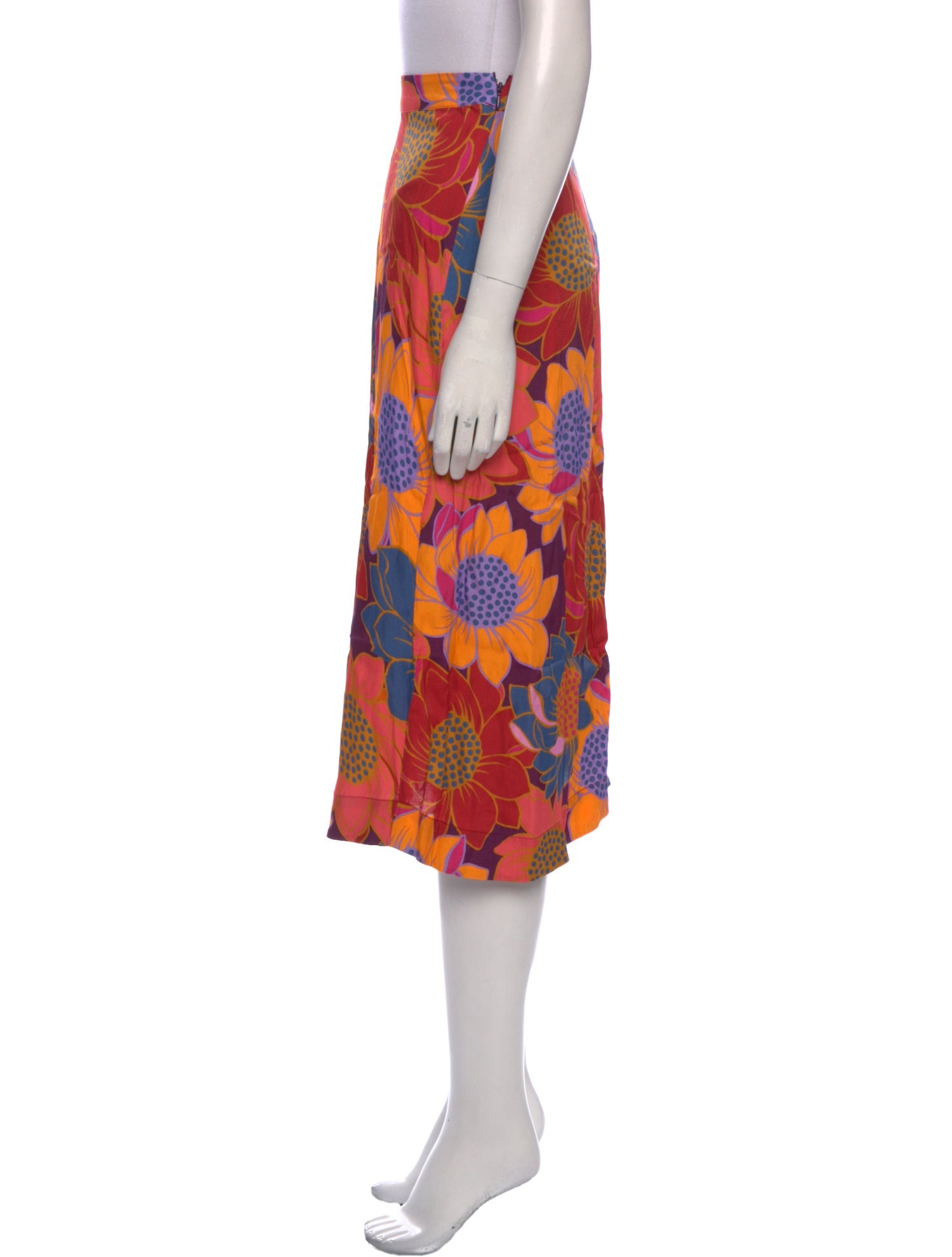 Farm Rio Floral Print Midi Length Skirt