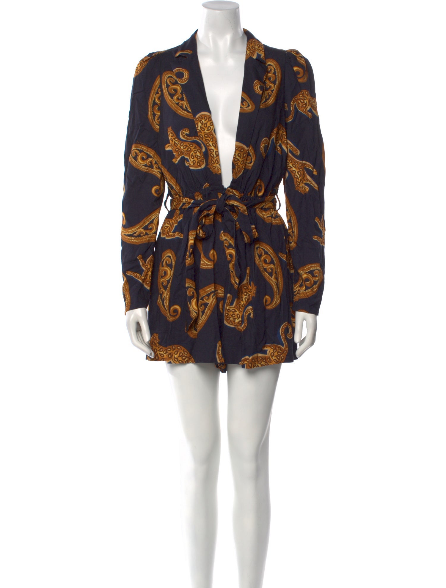 Farm Rio Printed Plunge Neckline Romper w/ Tags