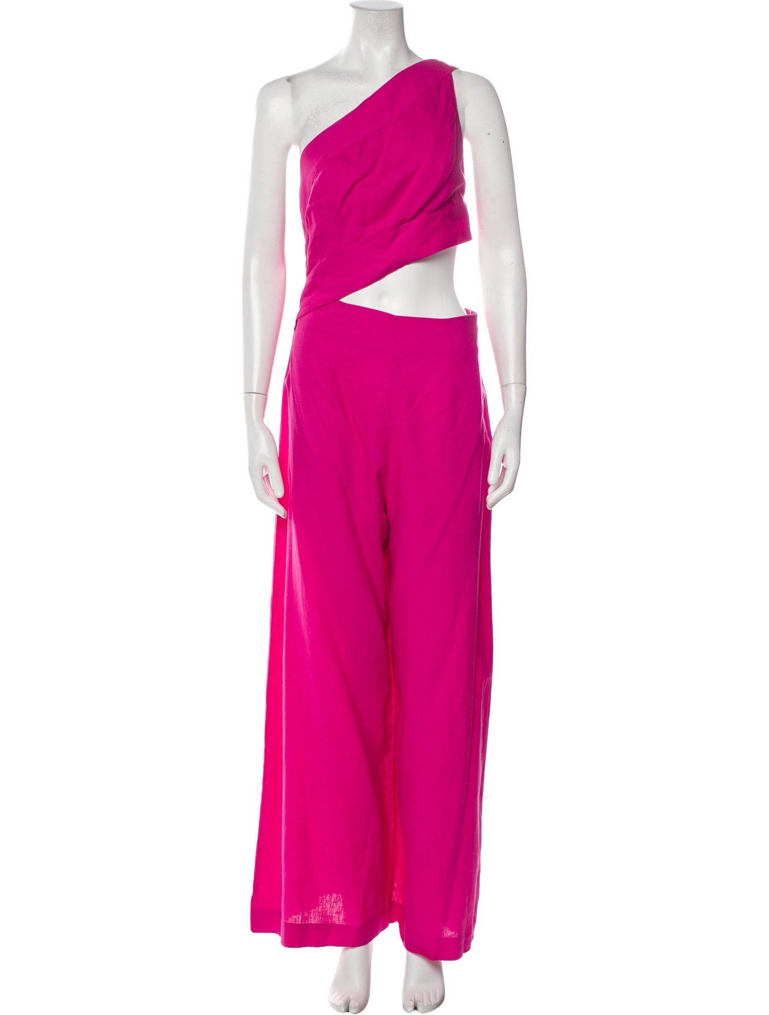 Farm Rio Linen One-Shoulder Jumpsuit