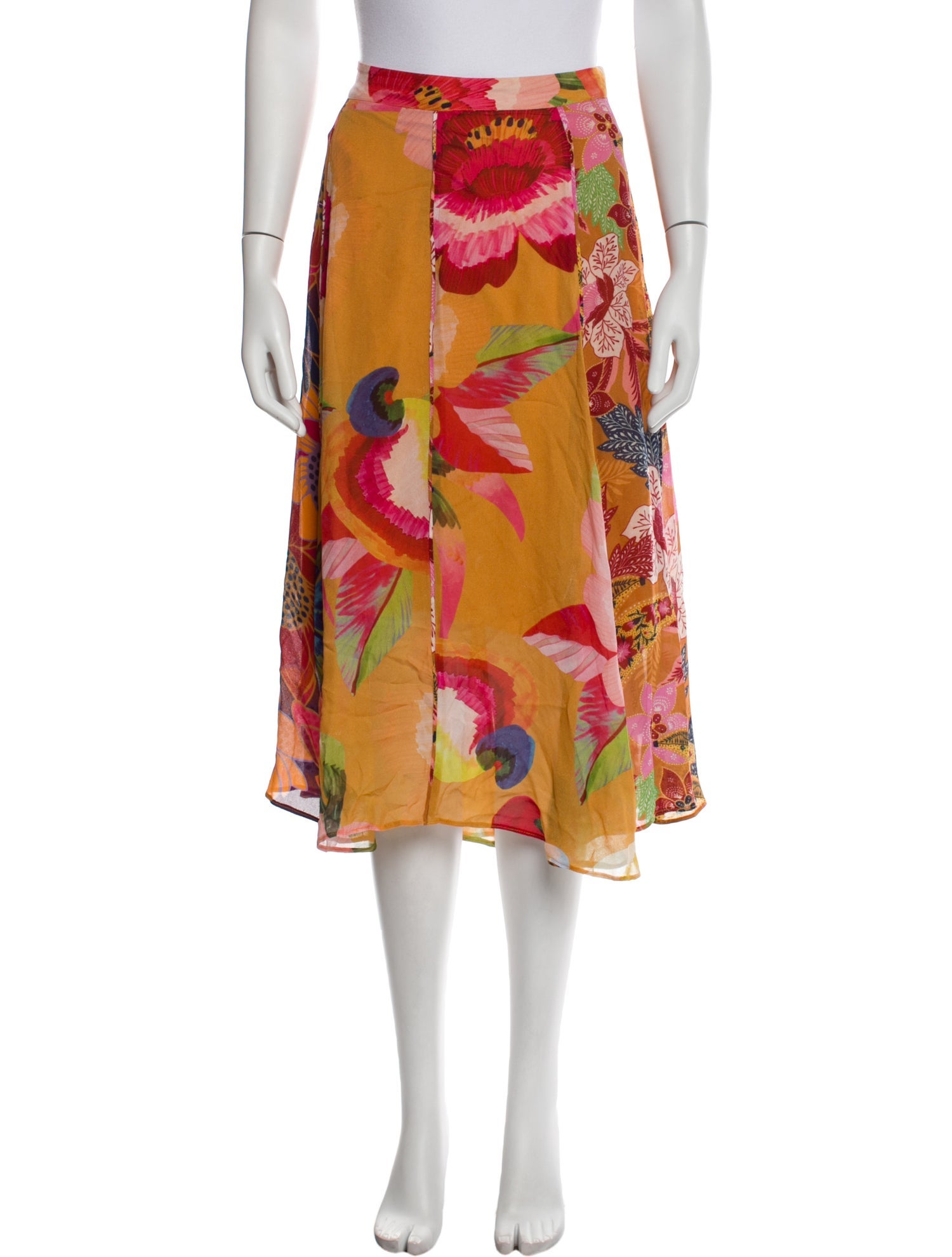 Farm Rio Floral Print Midi Length Skirt