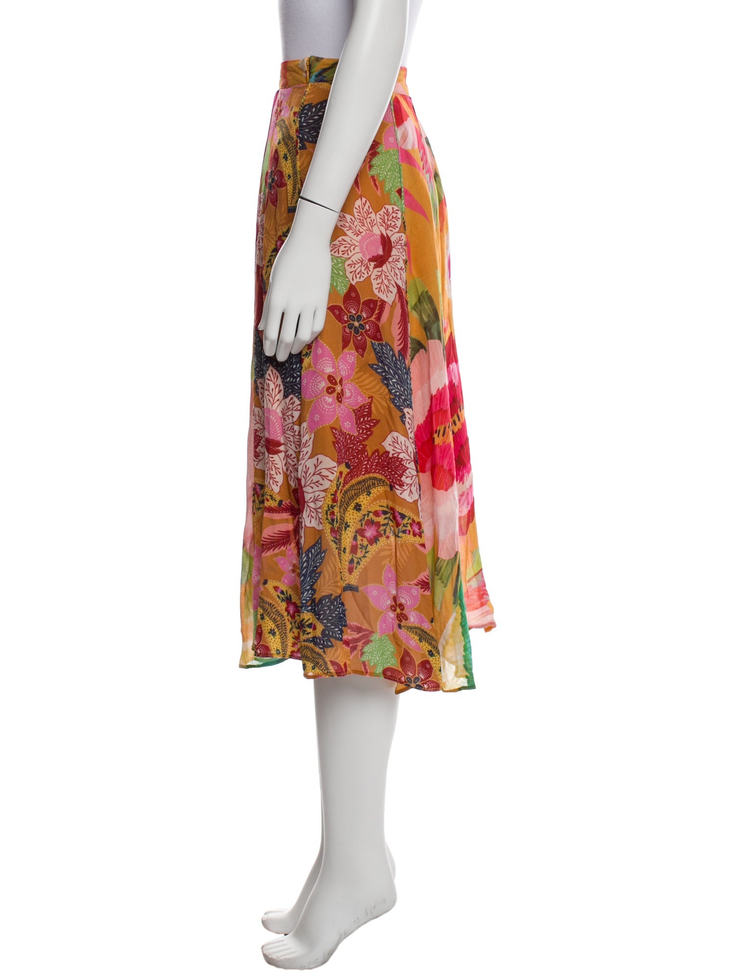 Farm Rio Floral Print Midi Length Skirt