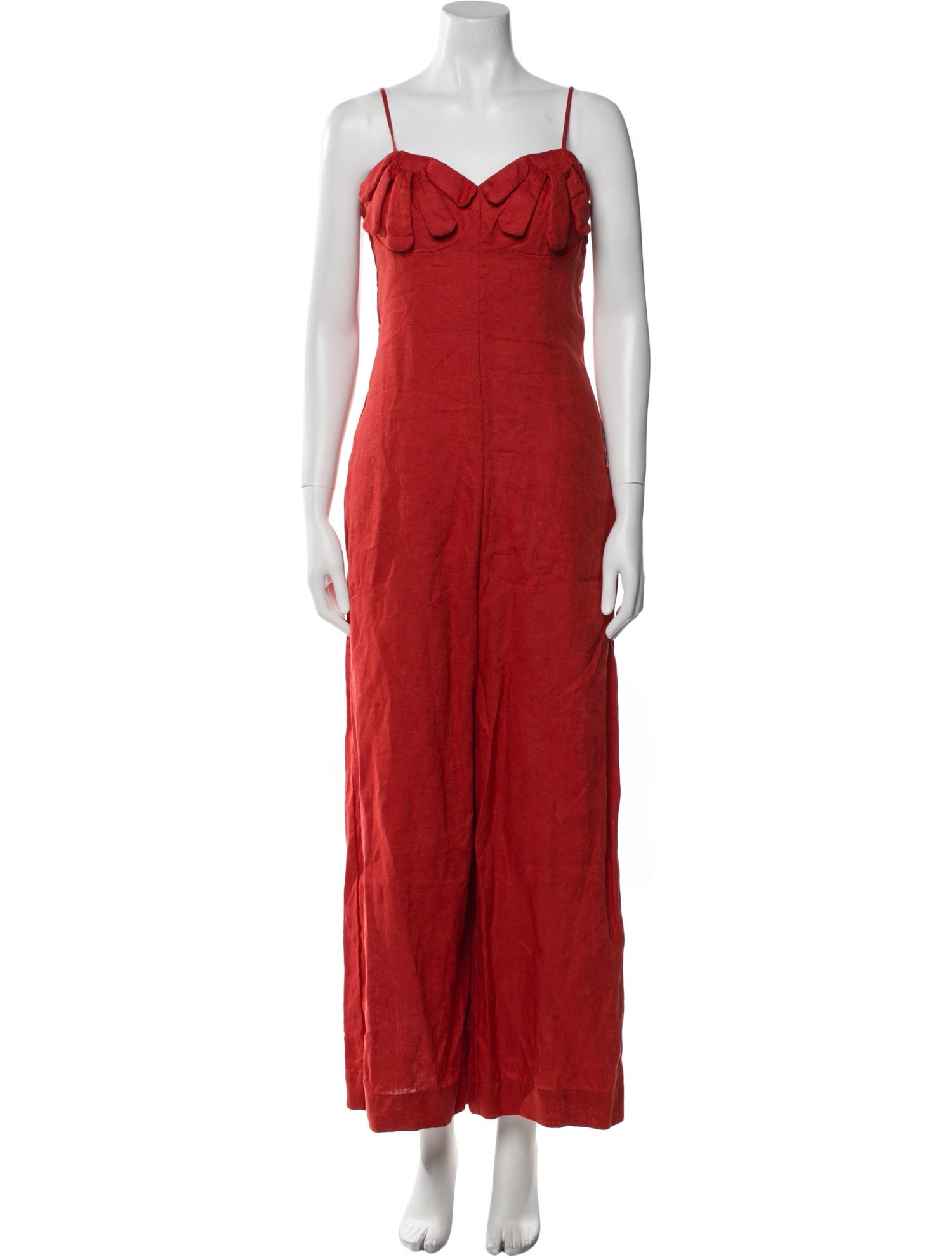 Farm Rio Linen Square Neckline Jumpsuit