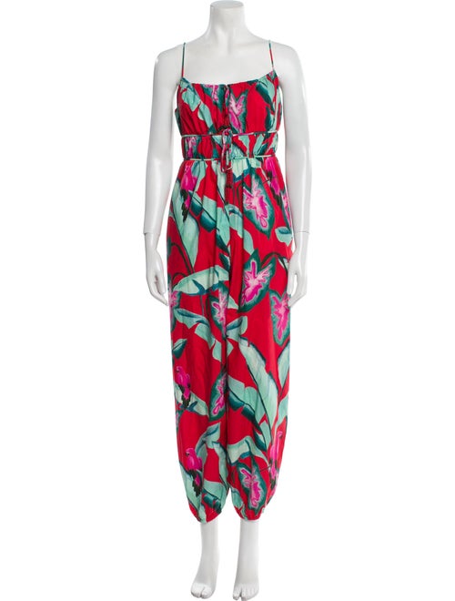 Farm Rio Printed Square Neckline Jumpsuit