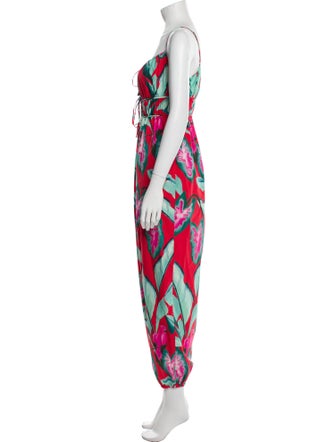 Farm Rio Printed Square Neckline Jumpsuit