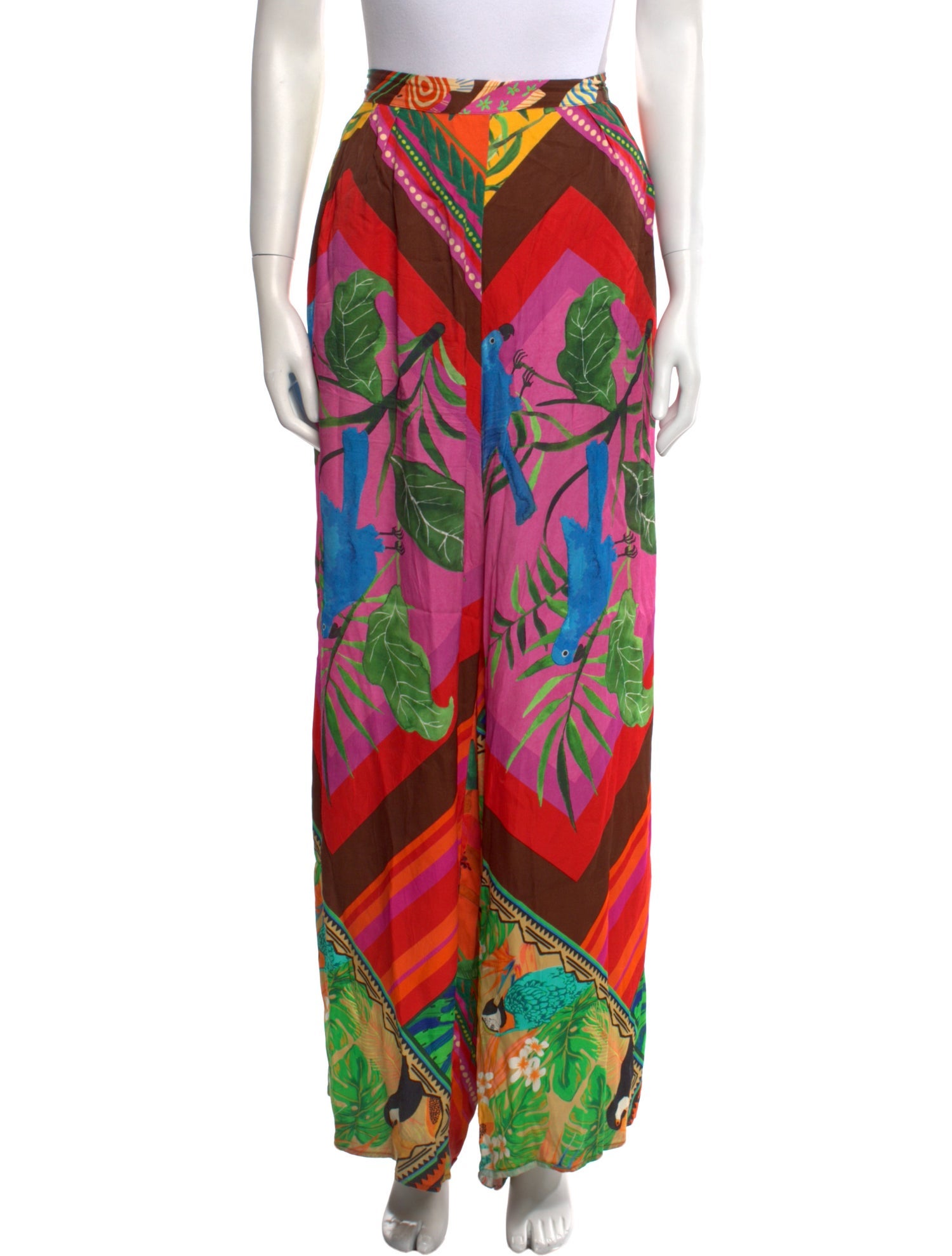 Farm Rio Silk Wide Leg Pants