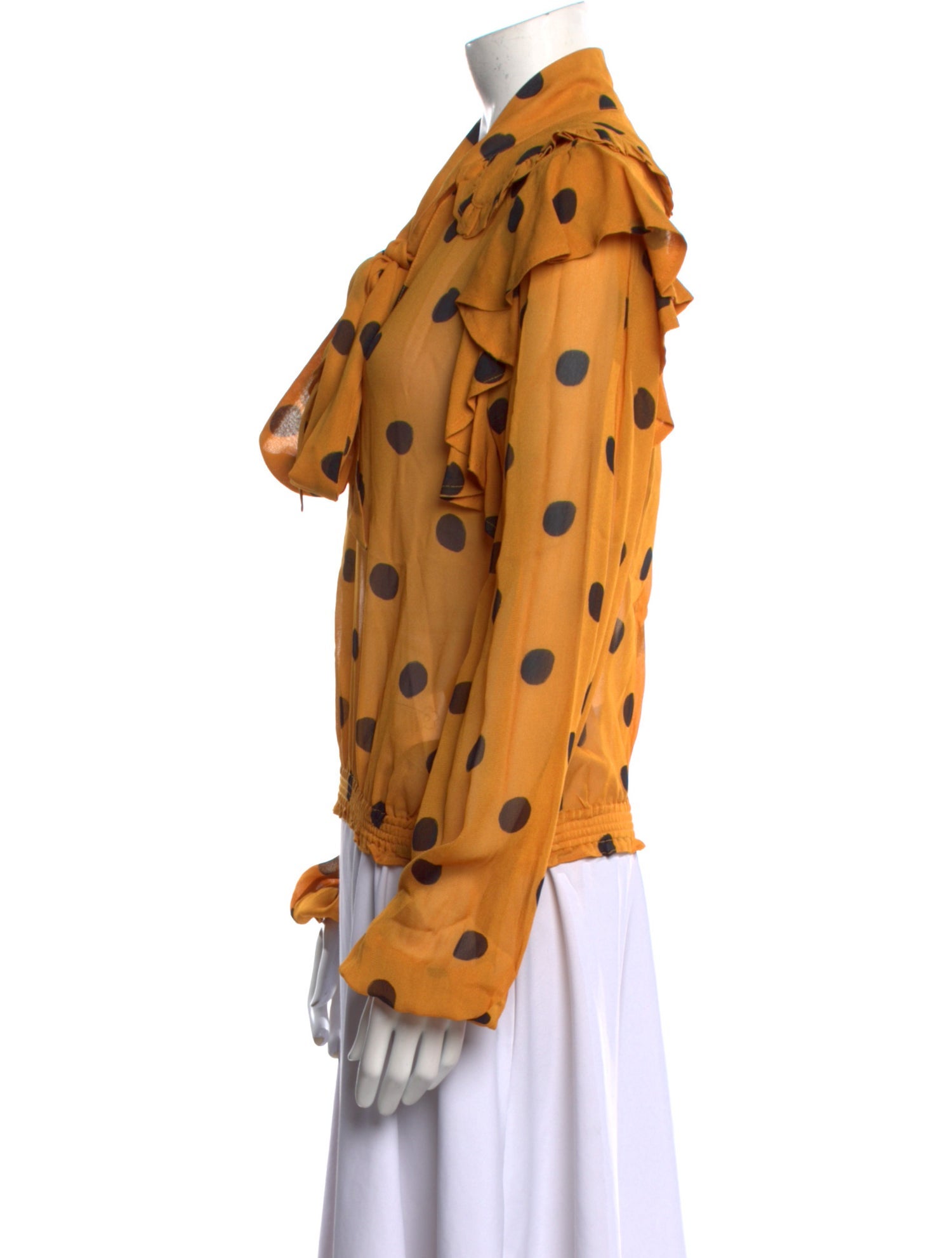 Farm Rio Polka Dot Print Mock Neck Blouse w/ Tags