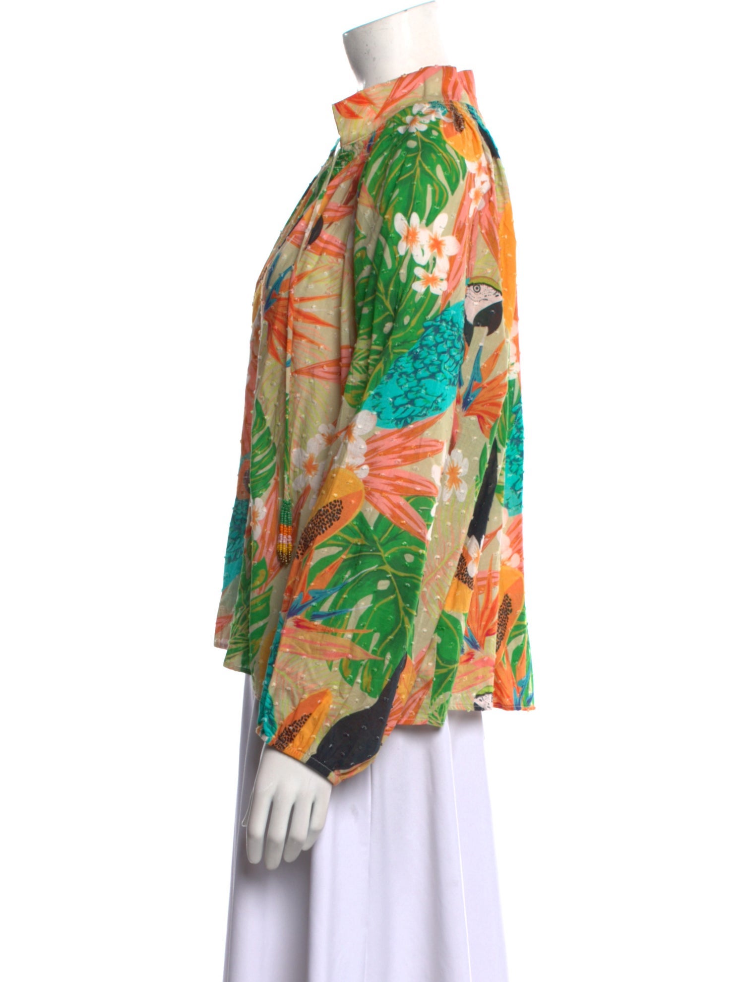 Farm Rio Printed V-Neck Blouse