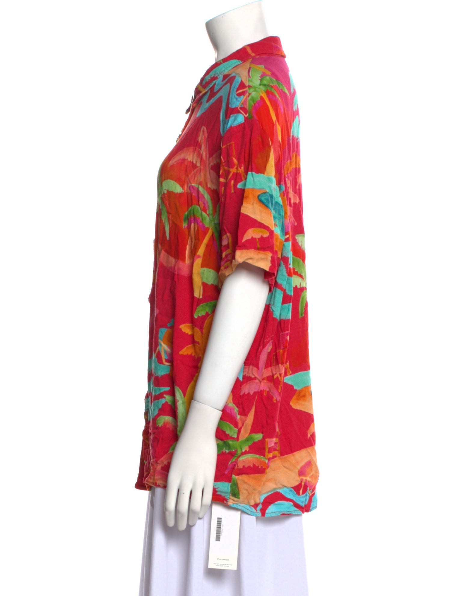 Farm Rio Printed Short Sleeve Button-Up Top