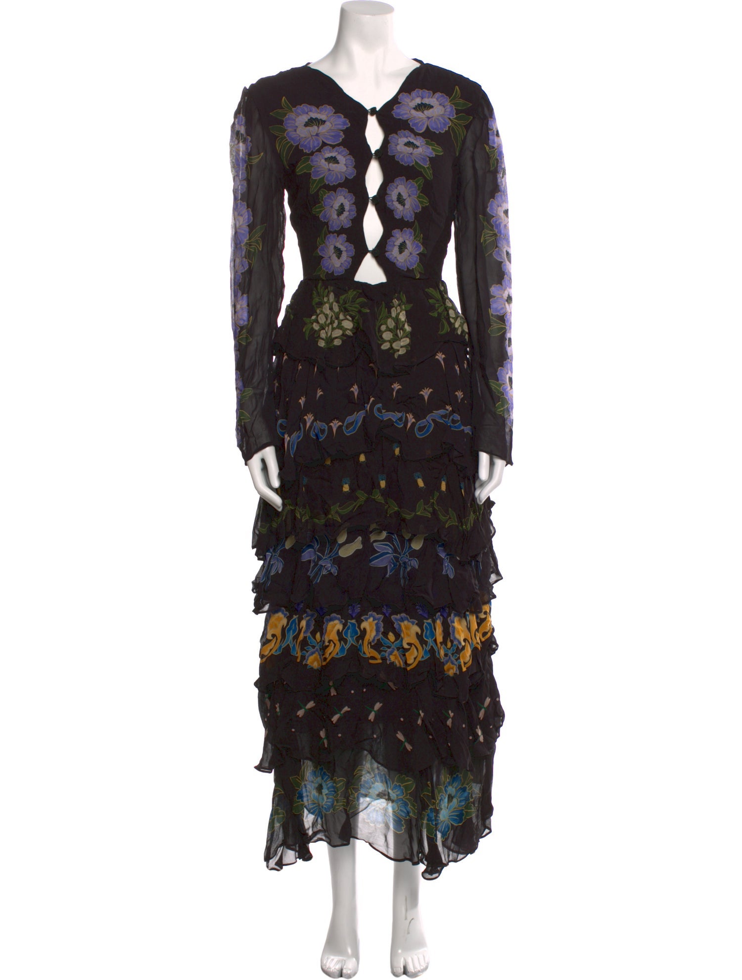 Farm Rio Floral Print Long Dress