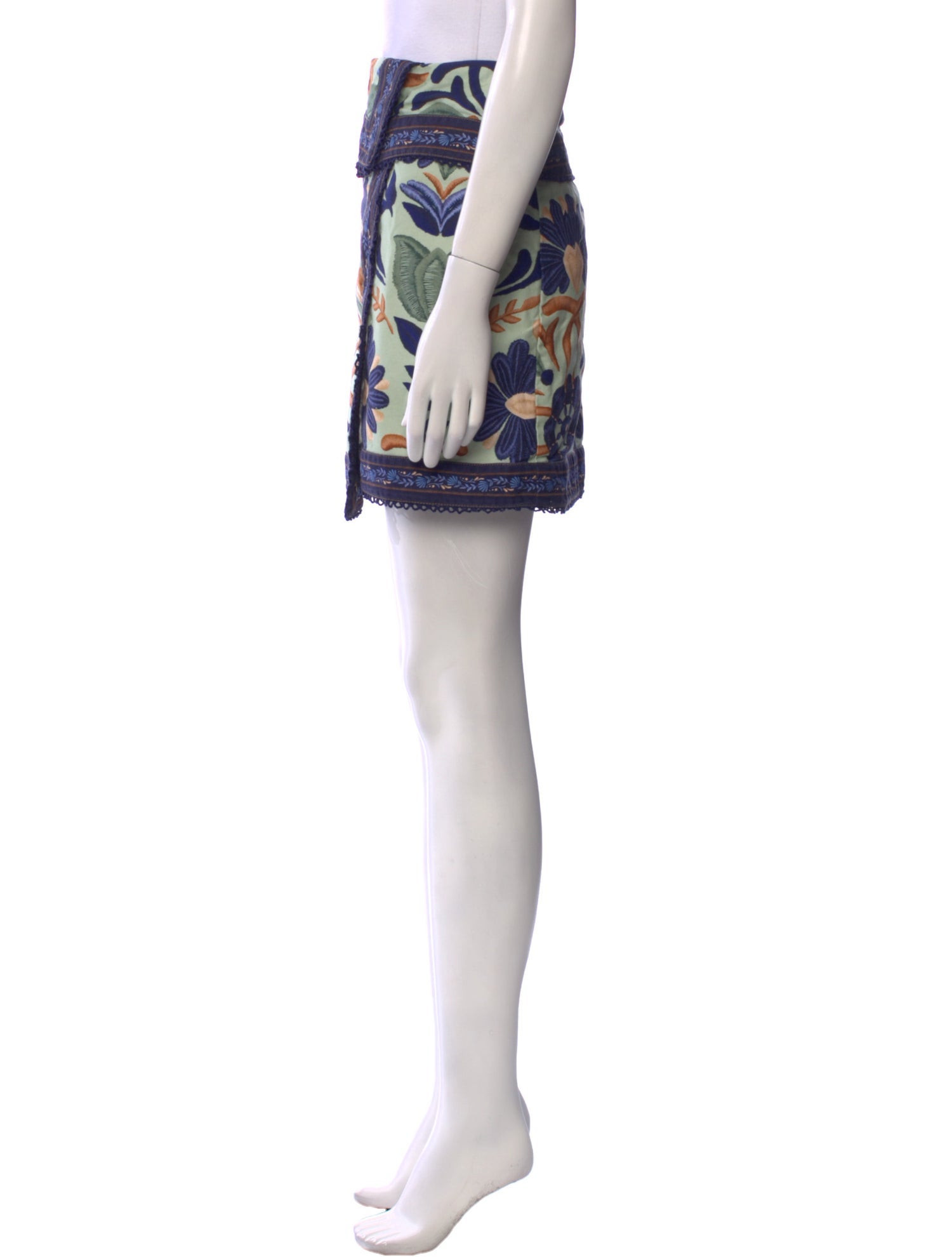 Farm Rio Floral Print Mini Skirt