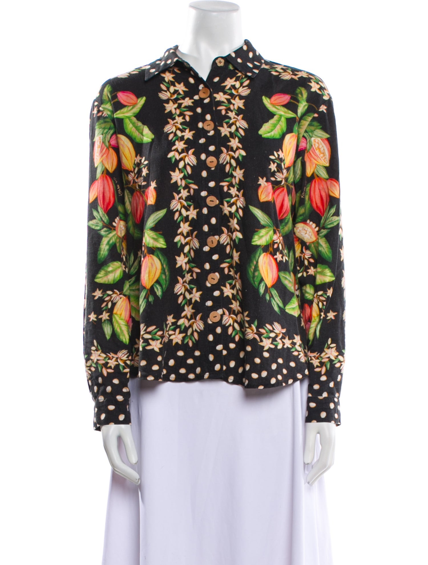 Farm Rio Linen Floral Print Blouse