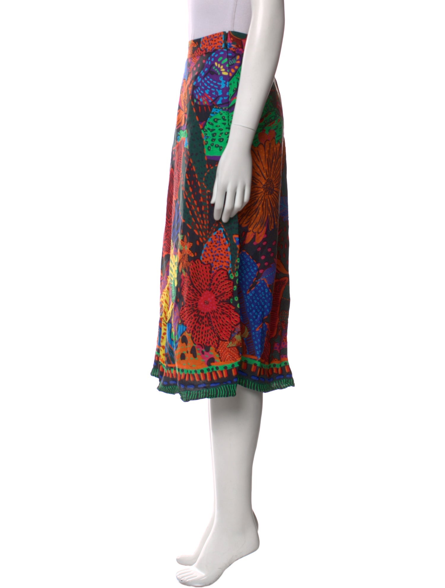 Farm Rio Floral Print Midi Length Skirt