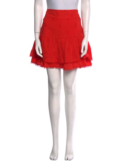 Farm Rio Embroidered Accent Mini Skirt