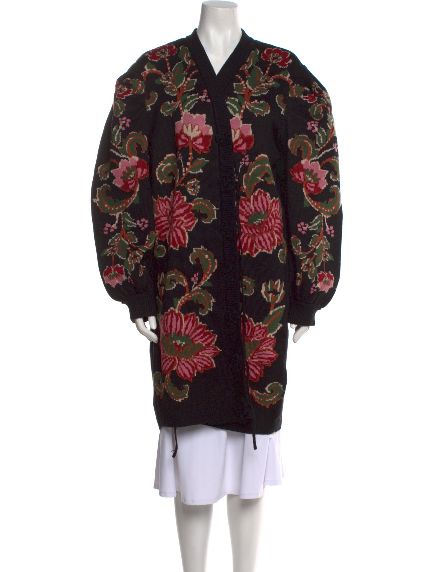 Farm Rio Floral Print V-Neck Sweater w/ Tags