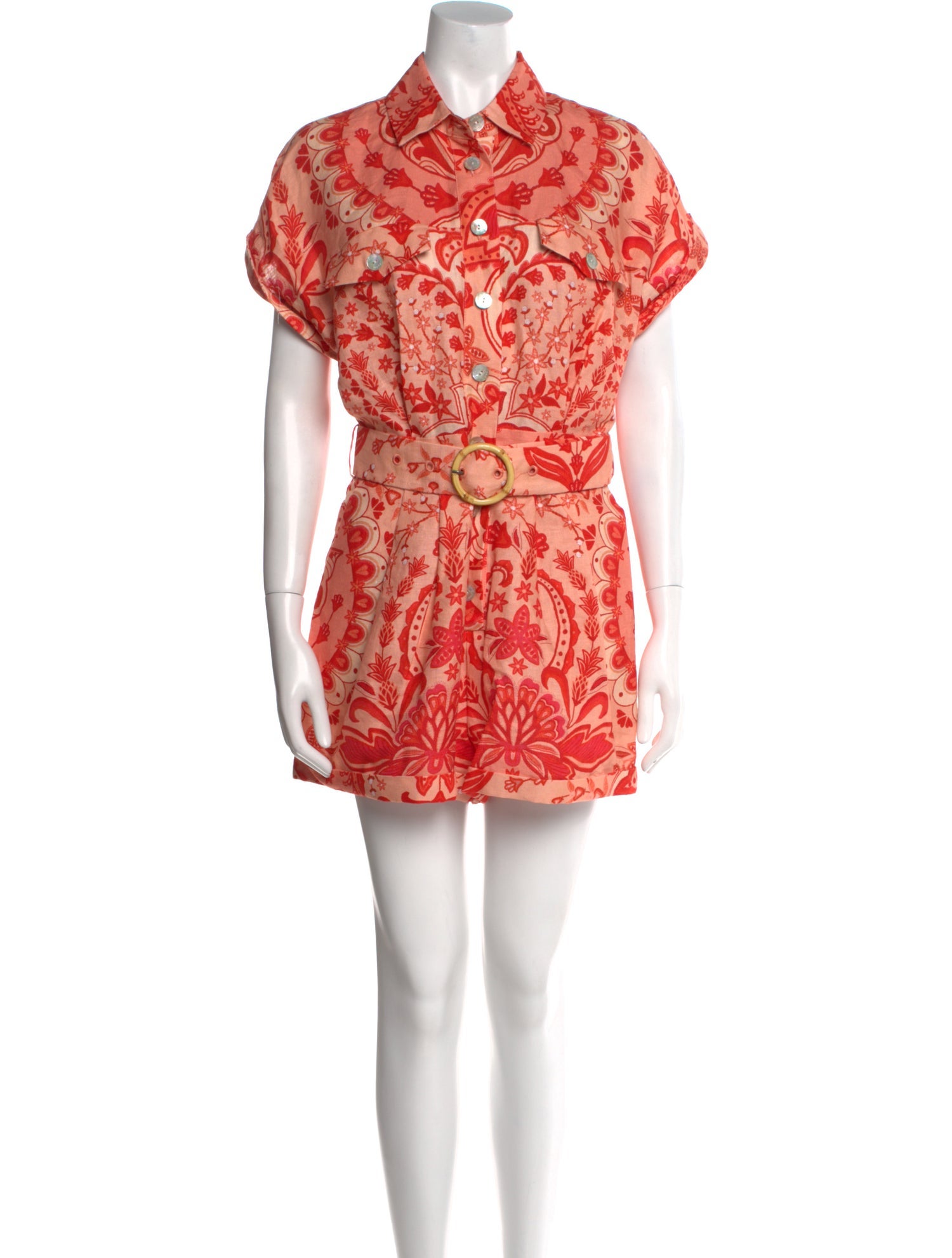 Farm Rio Linen Floral Print Romper w/ Tags