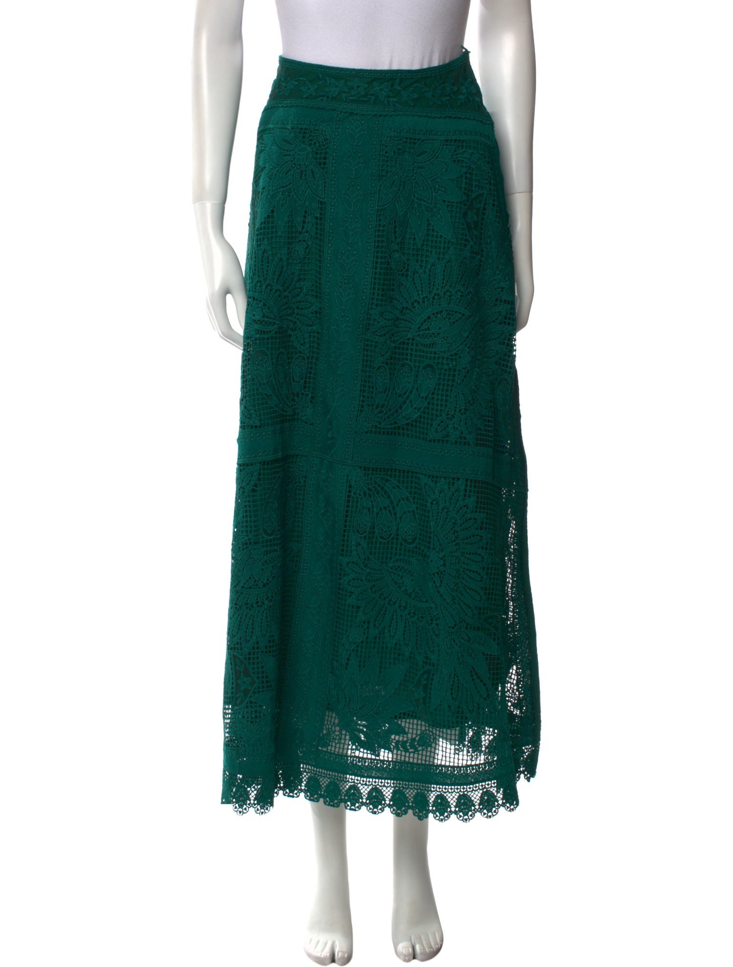 Farm Rio Lace Pattern Midi Length Skirt w/ Tags