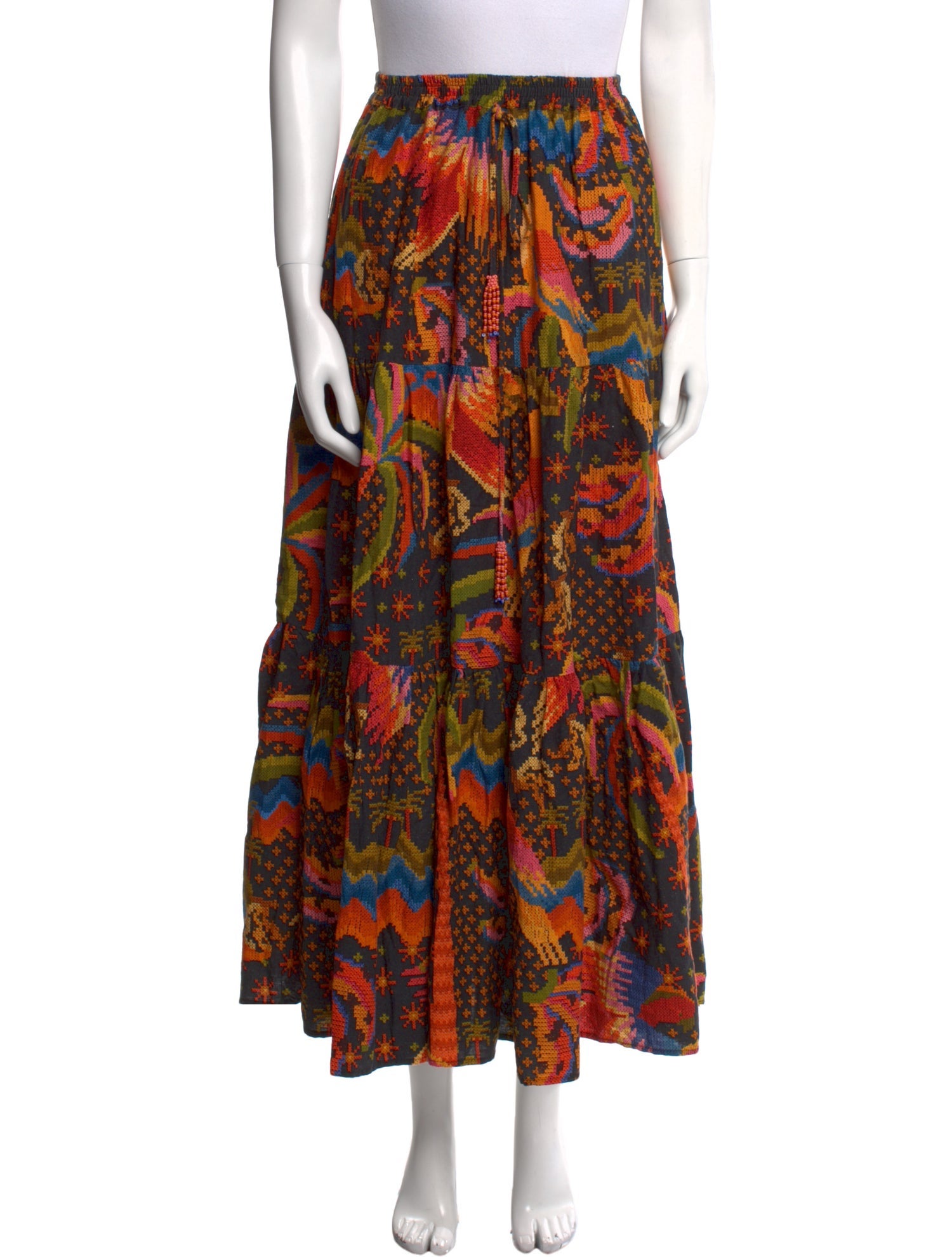 Farm Rio Linen Midi Length Skirt