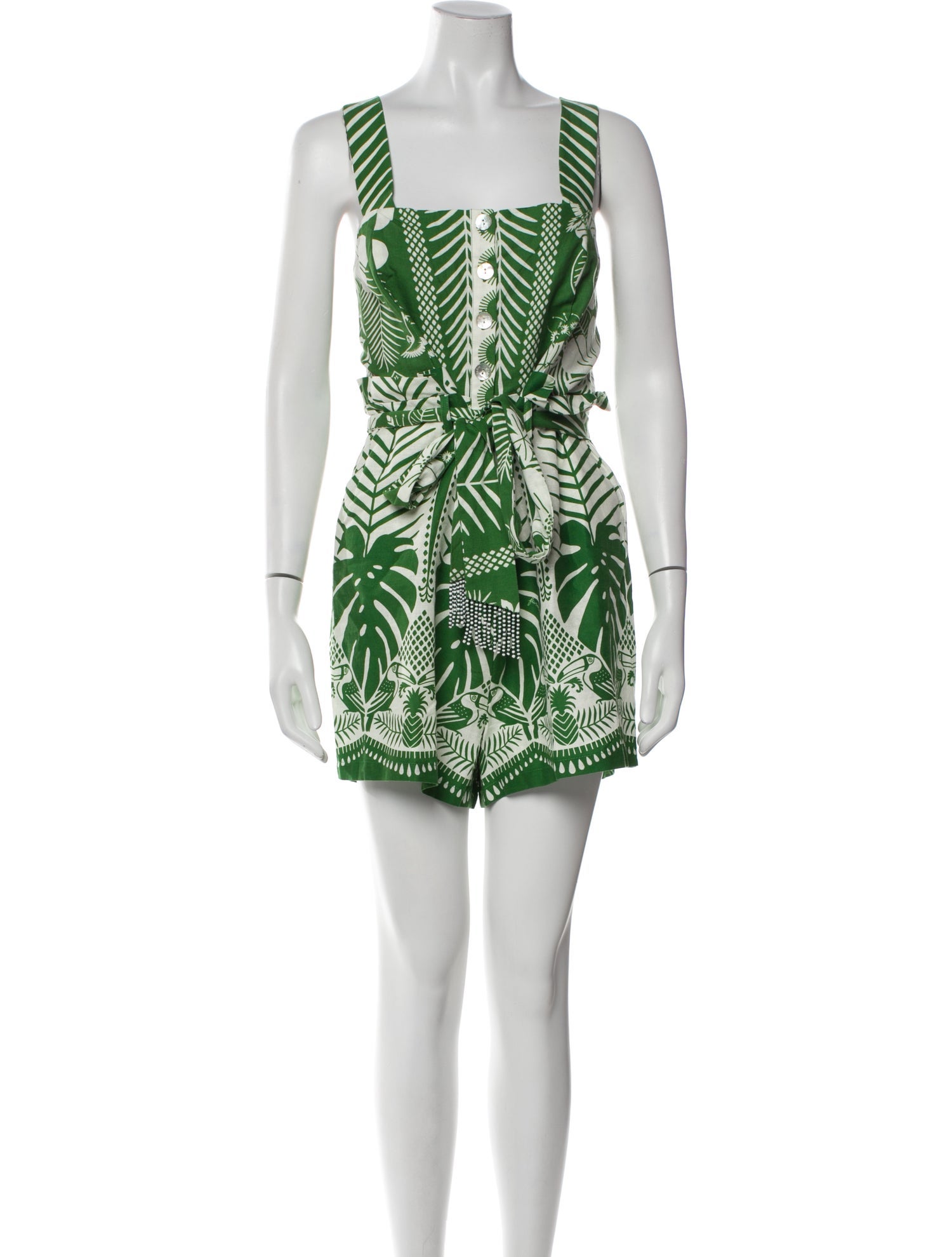 Farm Rio Linen Printed Romper w/ Tags