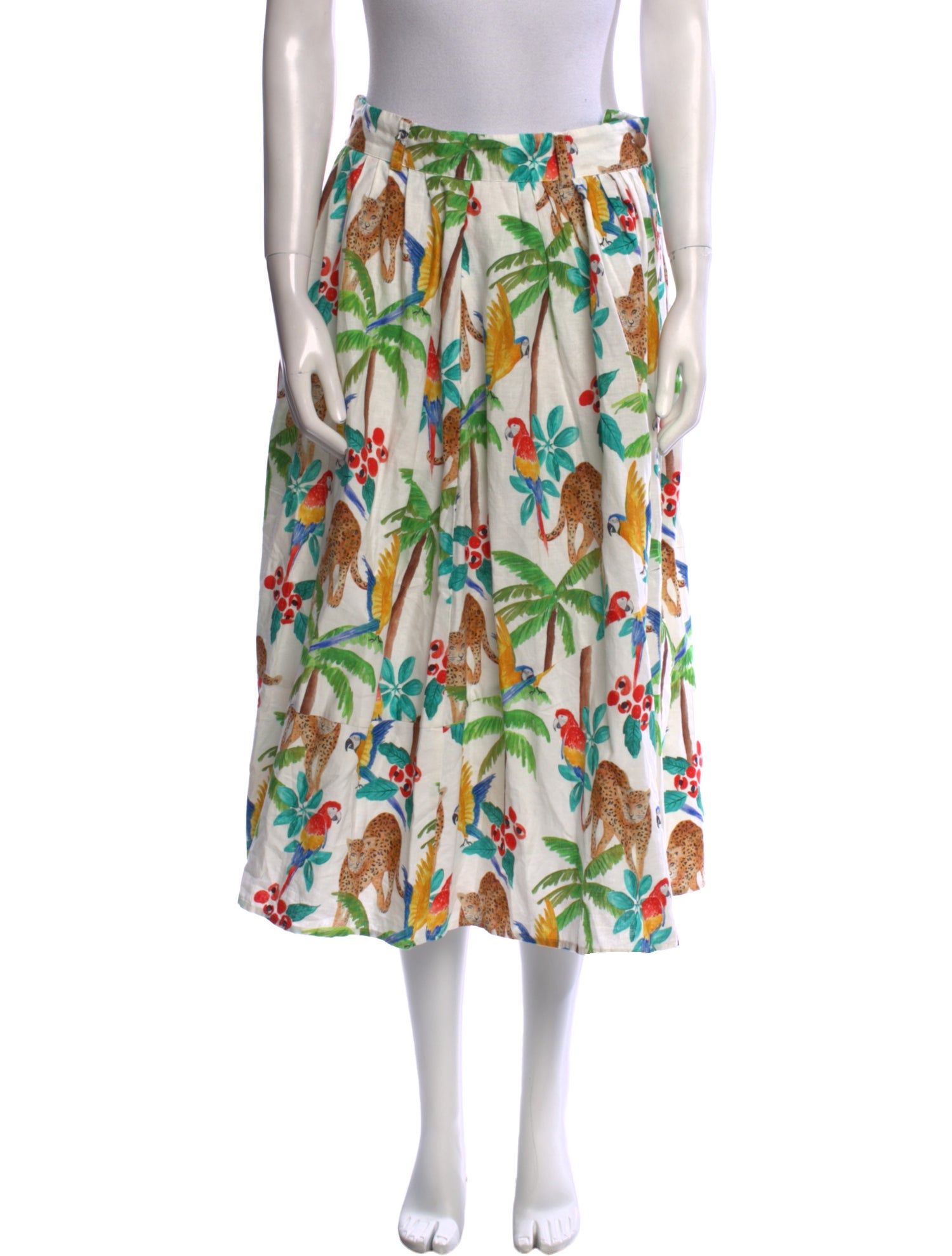 Farm Rio Linen Midi Length Skirt