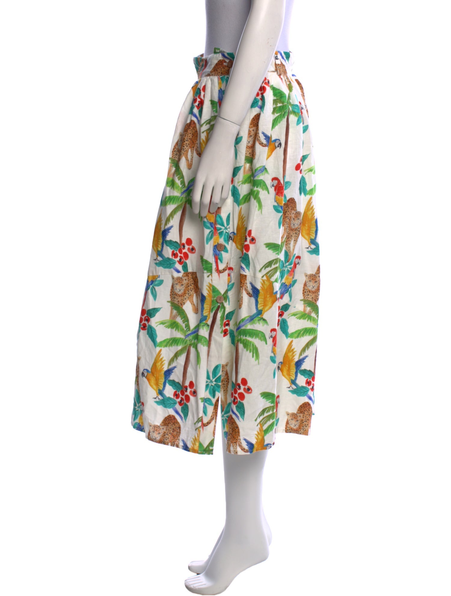 Farm Rio Linen Midi Length Skirt