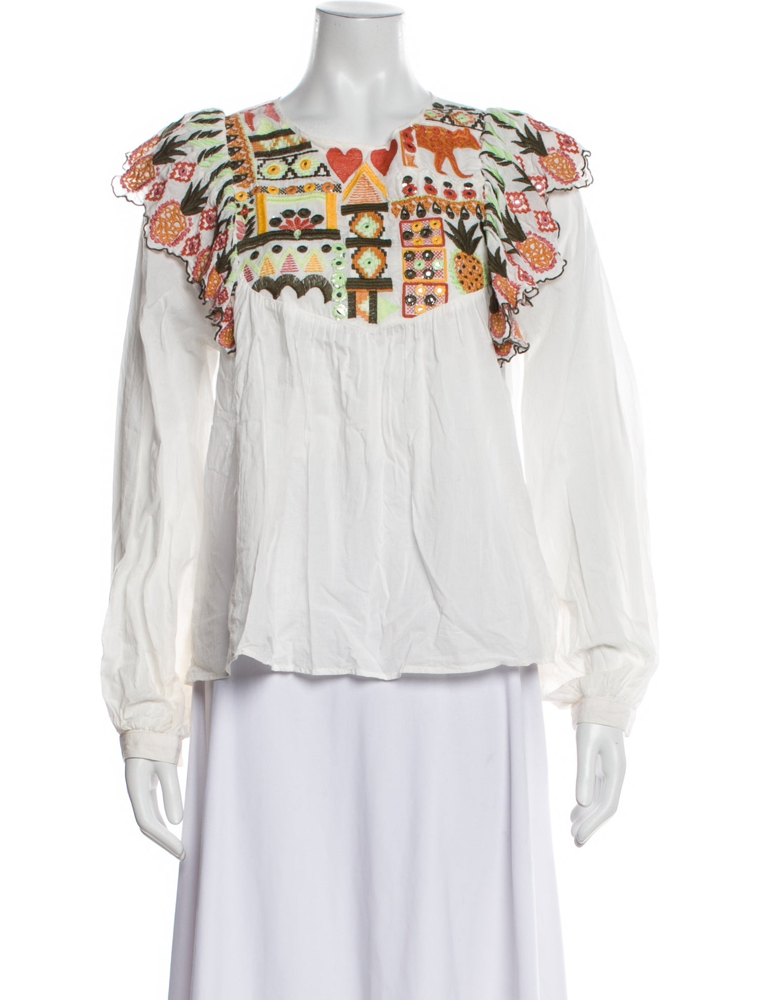 Farm Rio Graphic Print Scoop Neck Blouse