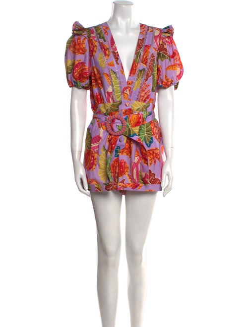 Farm Rio Printed V-Neck Romper