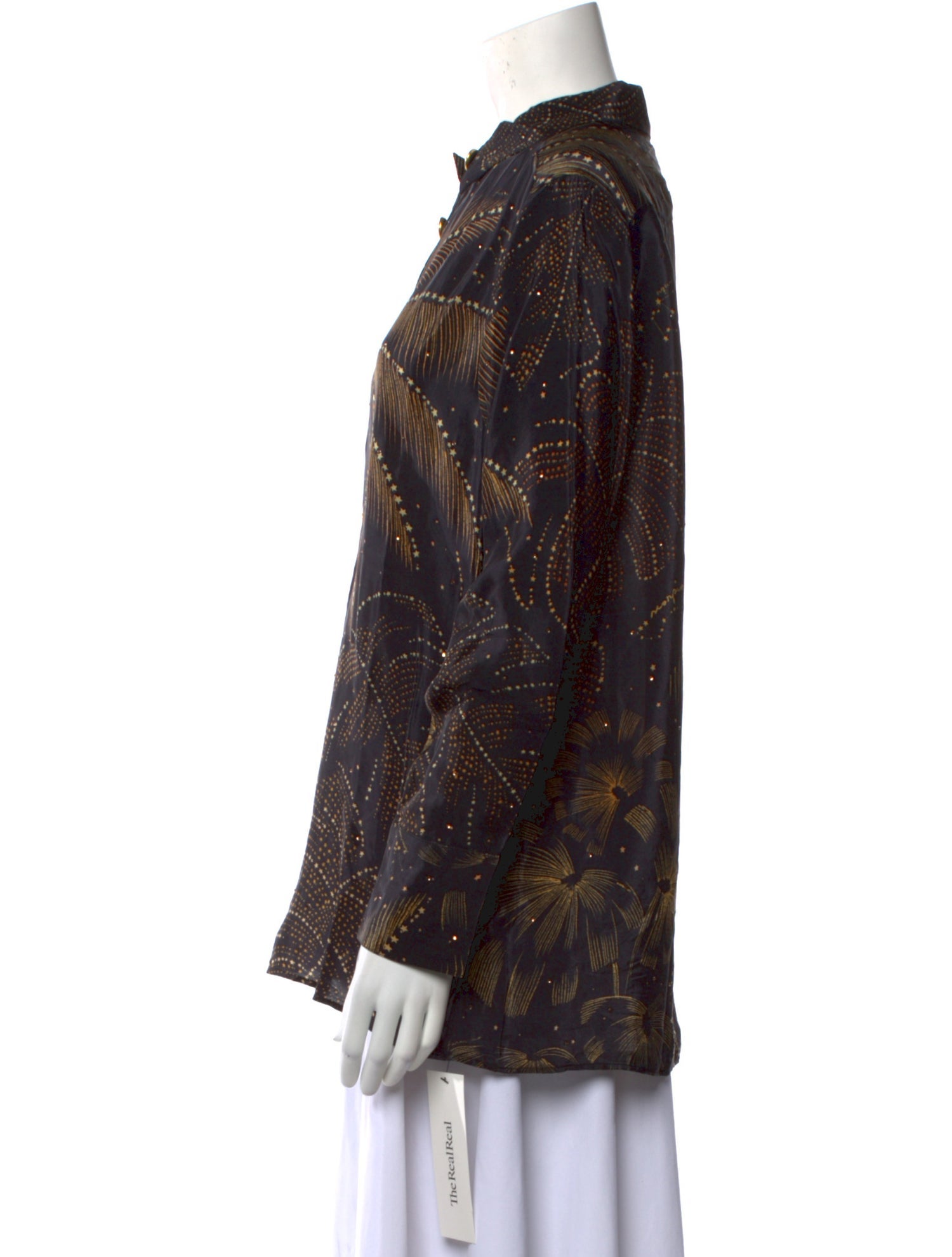 Farm Rio Printed Long Sleeve Button-Up Top