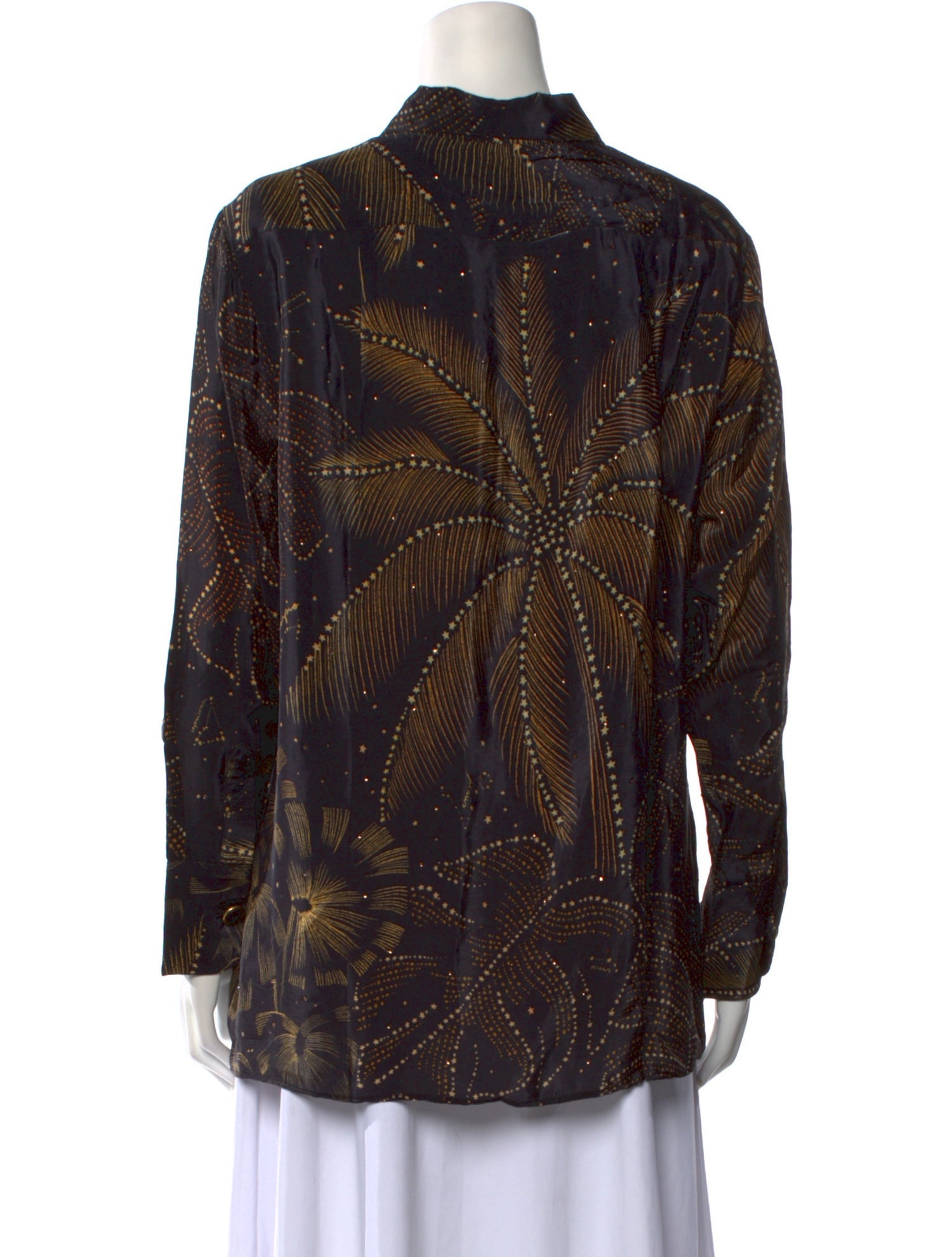 Farm Rio Printed Long Sleeve Button-Up Top