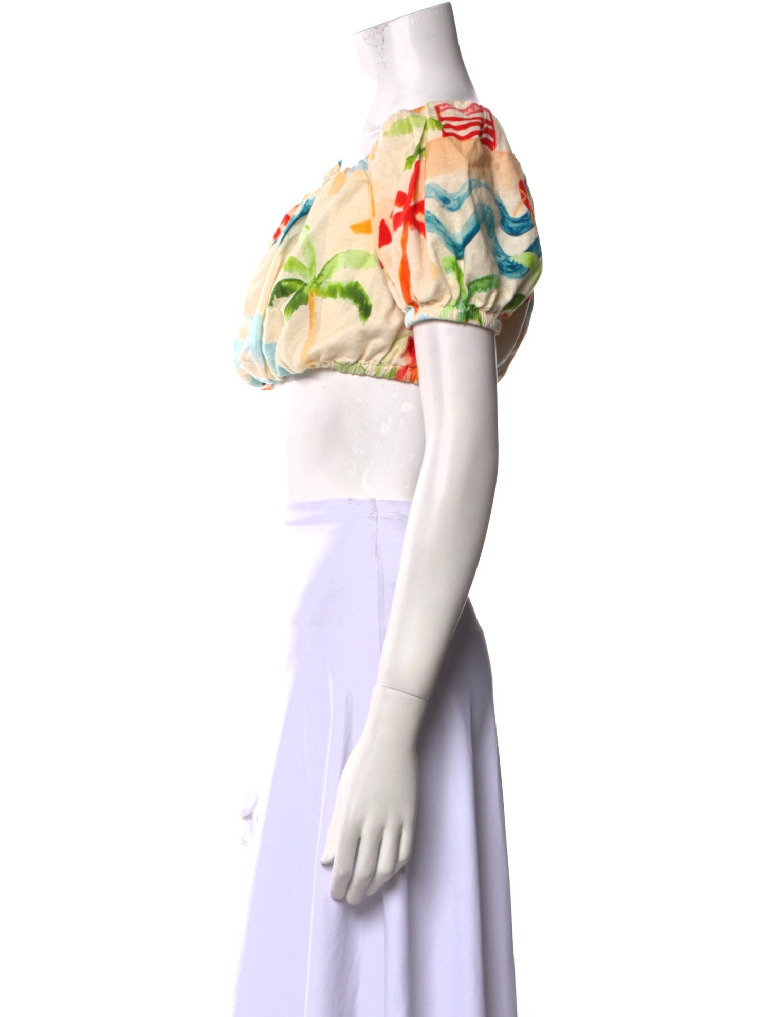 Farm Rio Linen Printed Crop Top