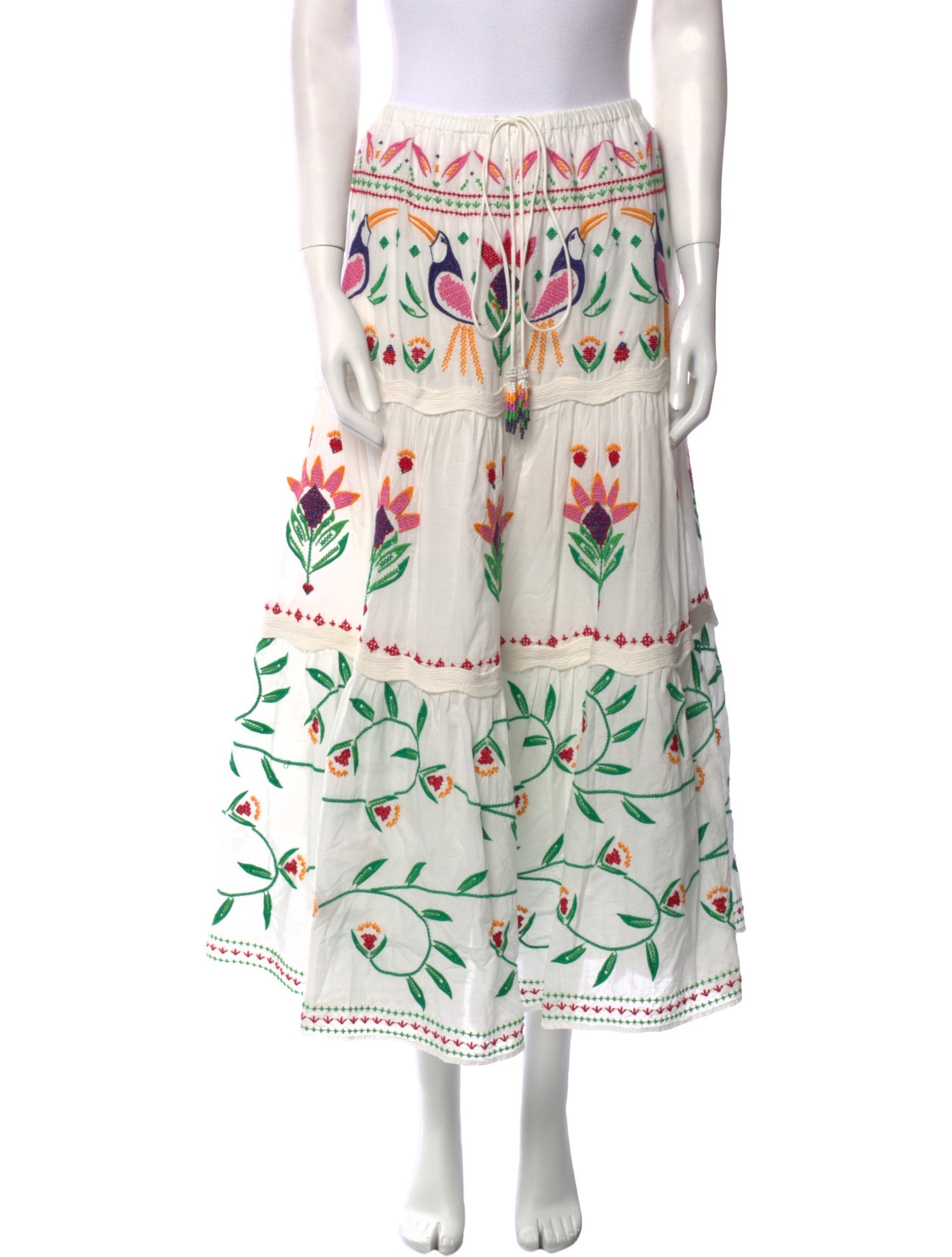 Farm Rio Patterned Midi Length Skirt