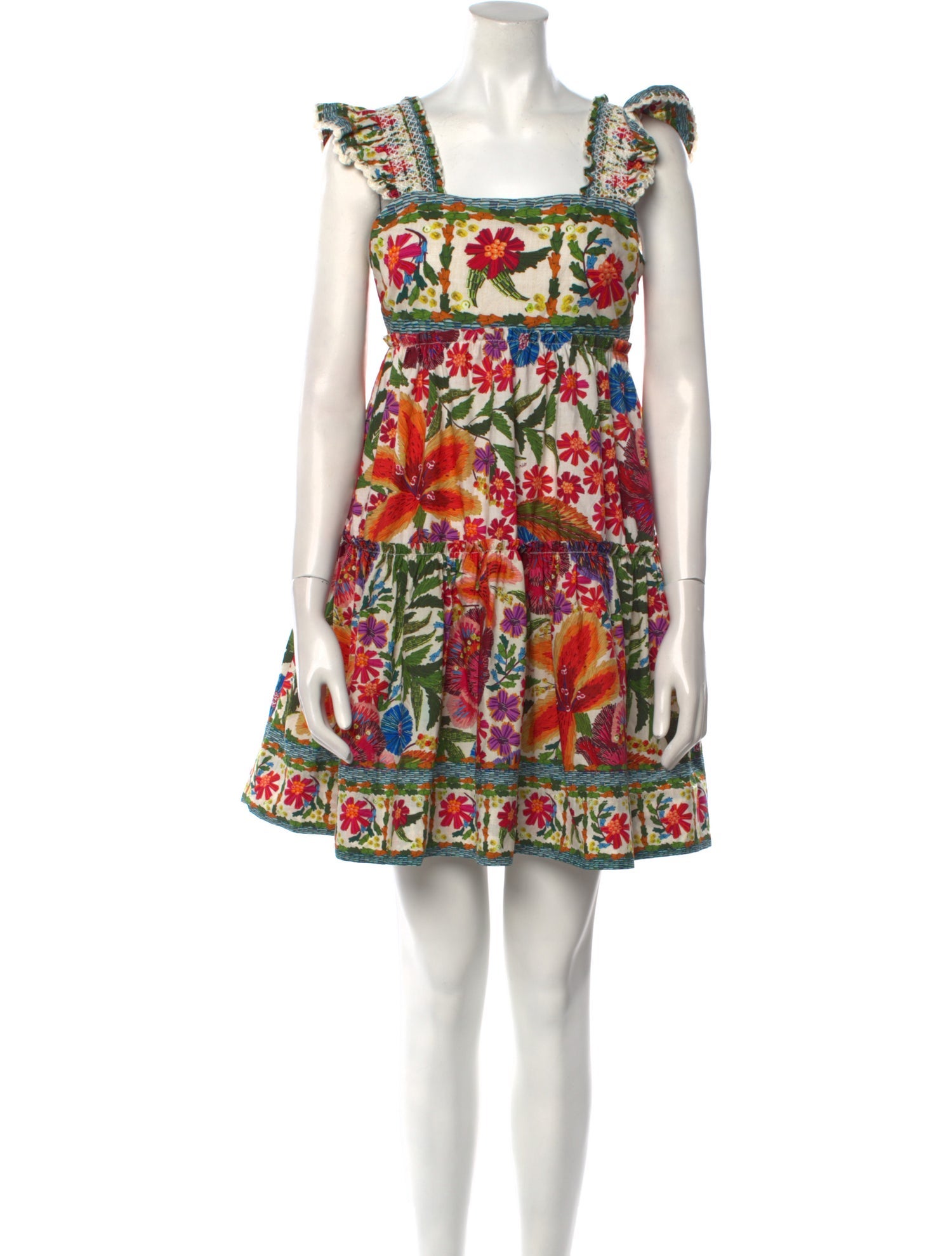 Farm Rio Floral Print Mini Dress