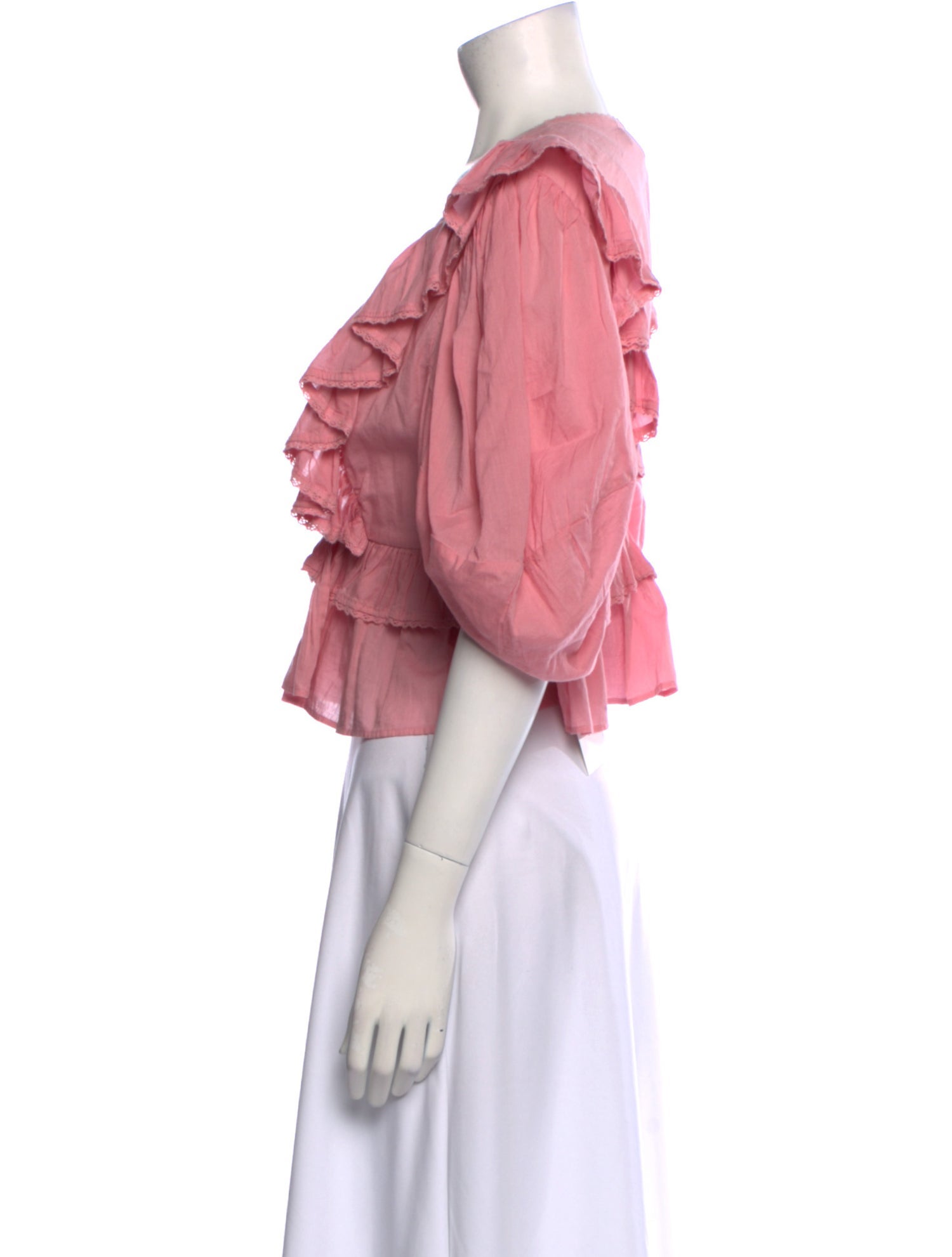 Farm Rio V-Neck Three-Quarter Sleeve Crop Top